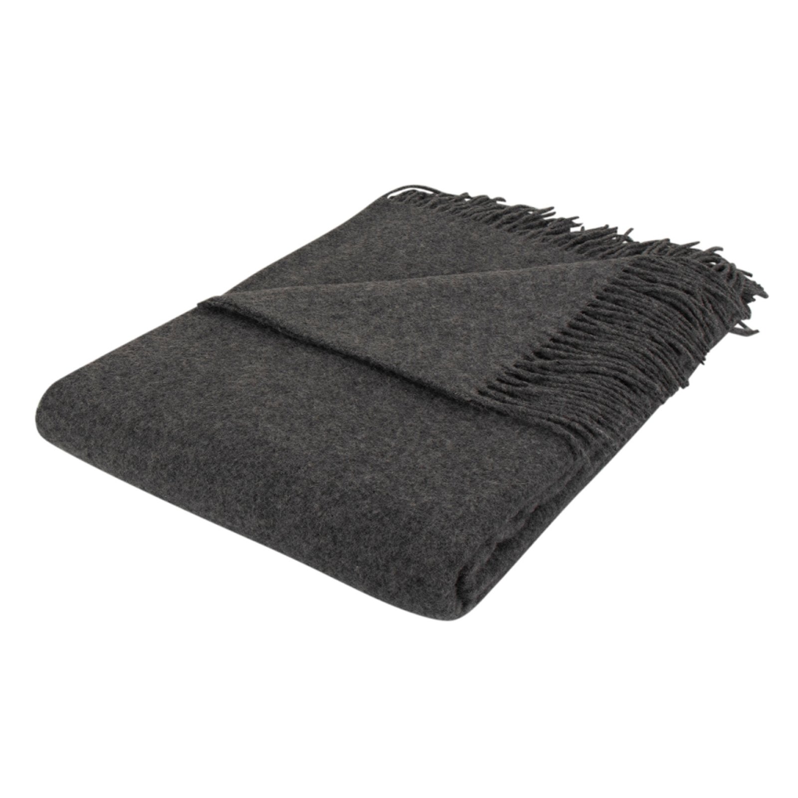 Ullpläd - 40 % Cashmere - 130x200 cm - Enfärgad mörkgrå ullpläd - By Borg
