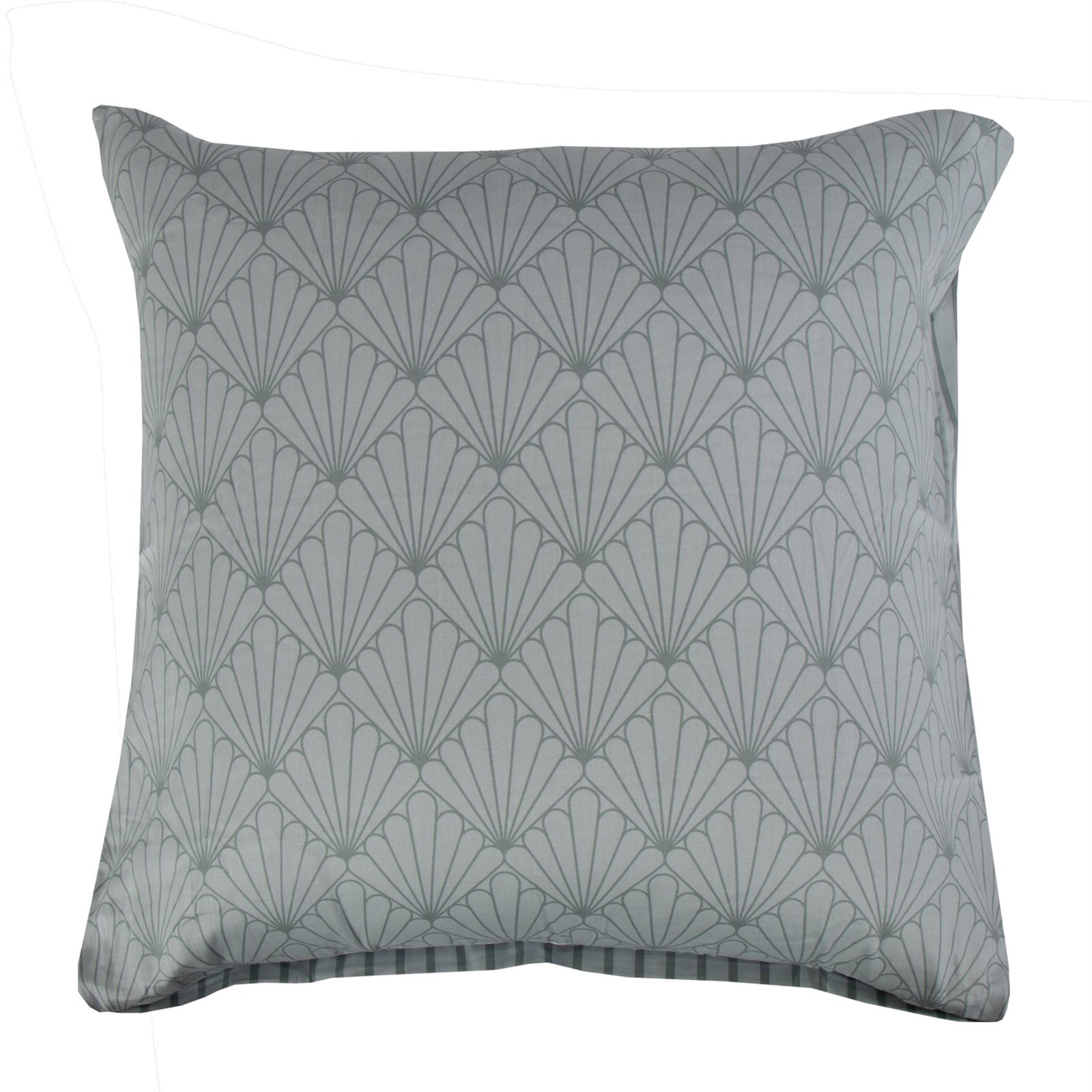 Kuddfodral 60x63 cm - Bomullssatin - Fan green - Vändbart grafiskt mönster