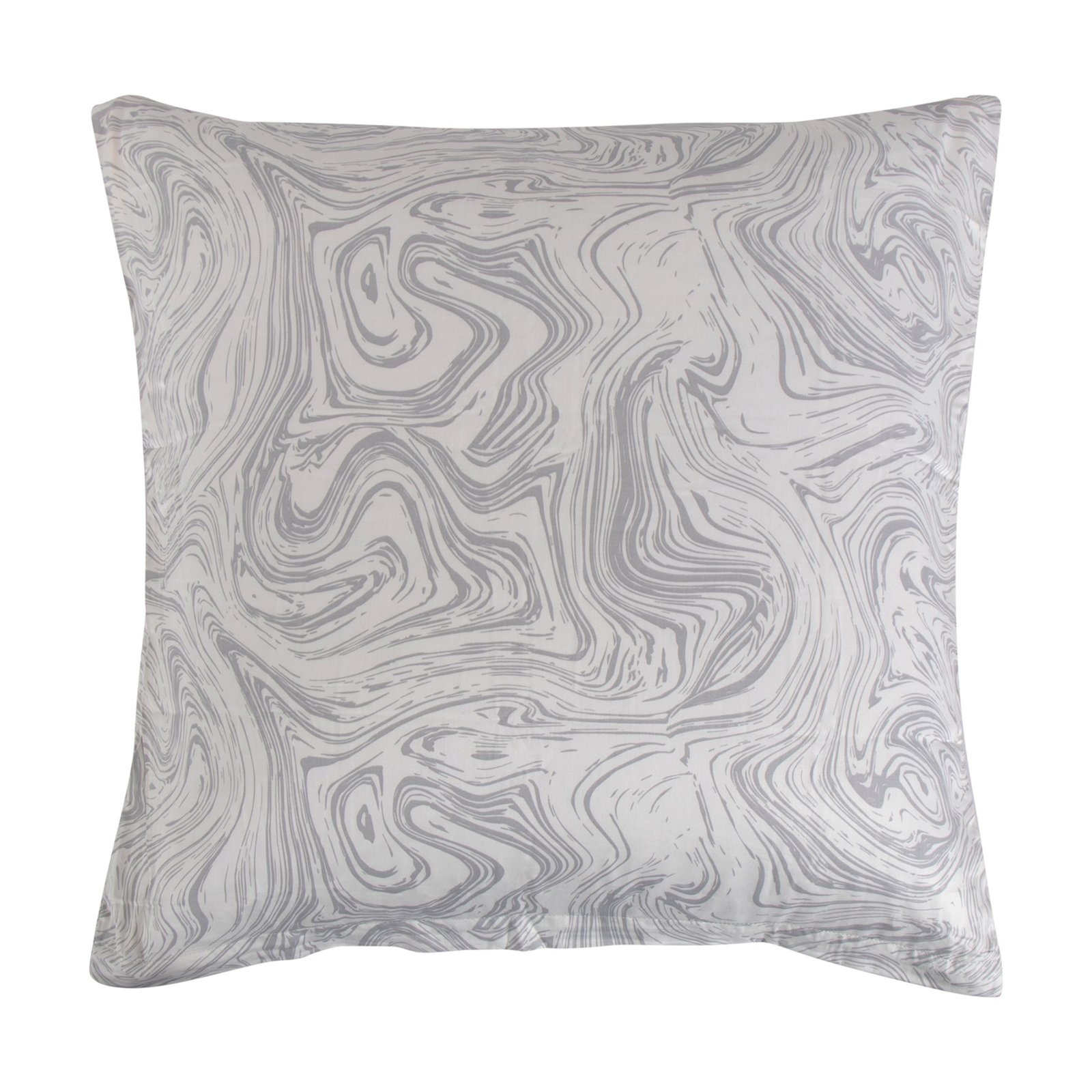 Örngott 60x63 cm - Bomullssatin - Ljusgrått marmorprint