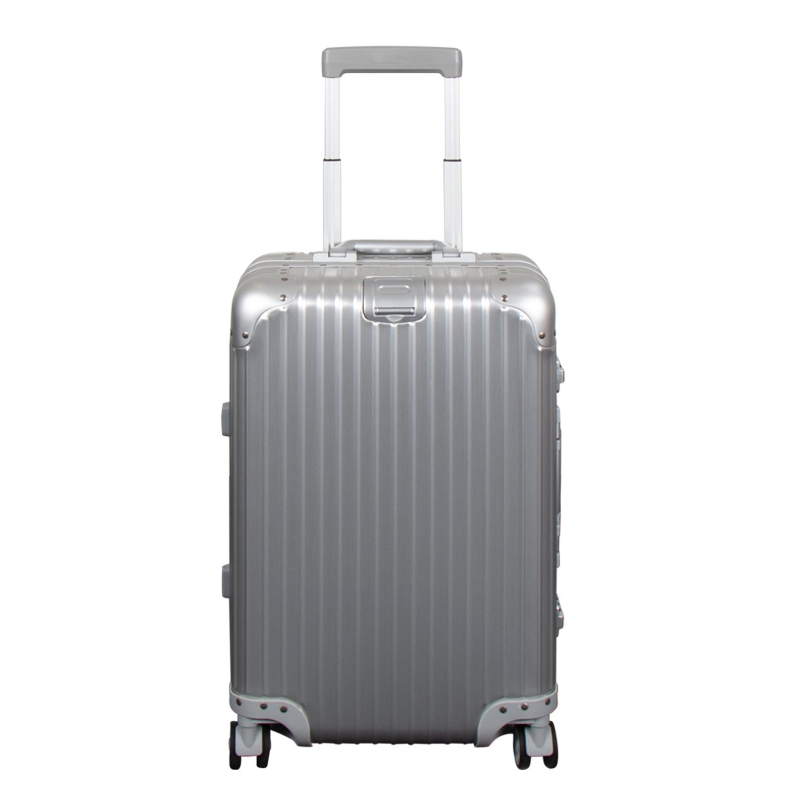 Resväska i handbagagestorlek - Aluminiumresväska - Silverfärgad - Lyxig vagn med TSA-lås - 36 liter