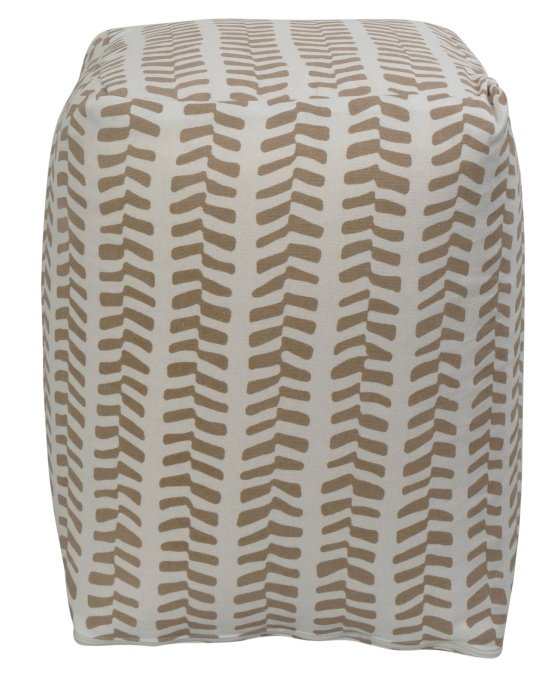 Sidopuff - 28x28x40 cm - Beige med mönster - Praktisk puff från Nordstrand Home