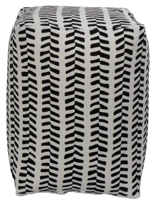 Sidopuff - 28x28x40 cm - Svart med mönster - Praktisk puff från Nordstrand Home