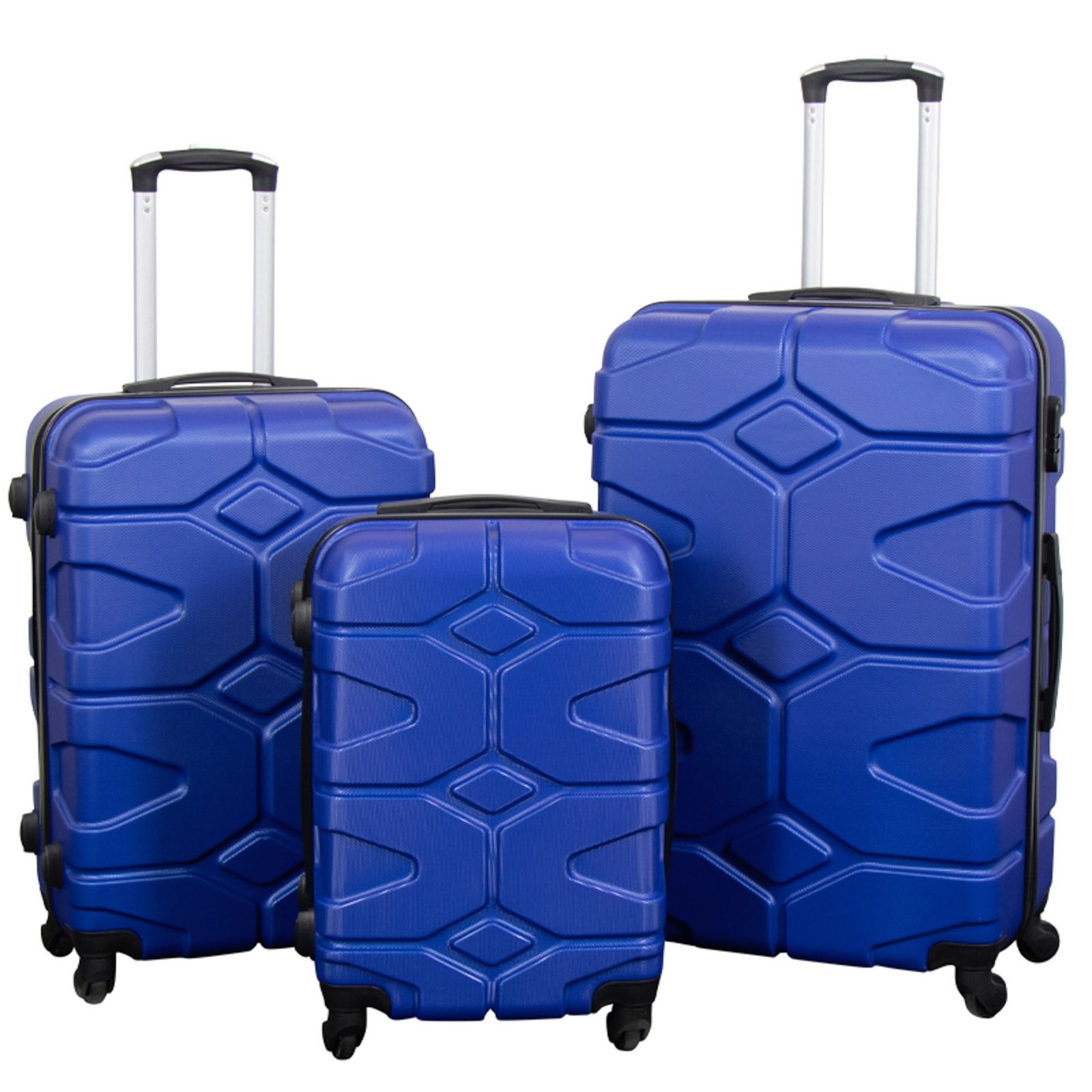 Resväskset - 3 st. - Hardcase resväskor - Military Blå - Lättvikts resväskor