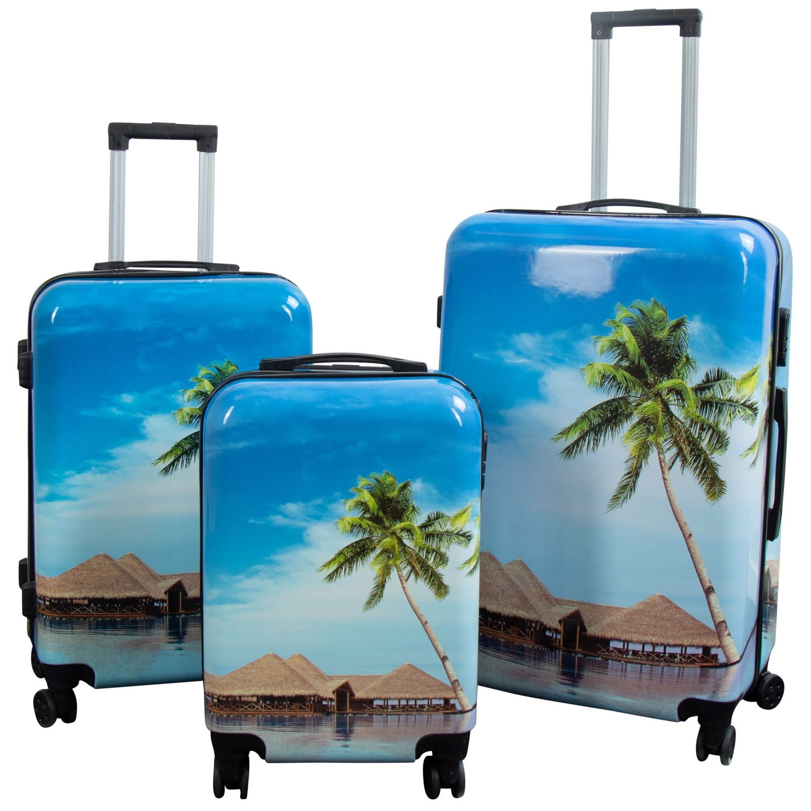 Resväska - Resväska med motiv - Strand och palmer - Hardcase lättviktsresväska