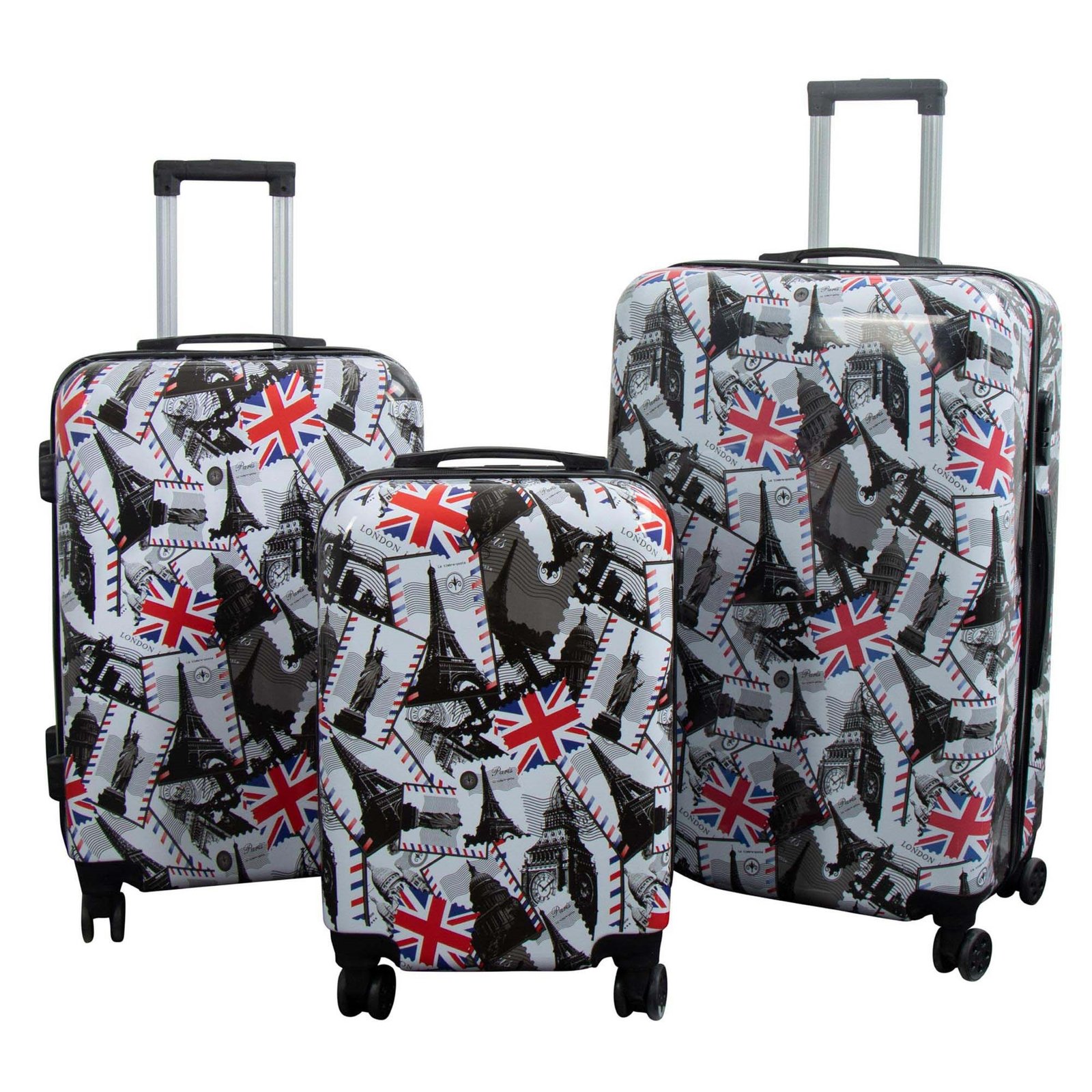 Resväska - Resväska med motiv - London och Paris - Hardcase lättviktsresväska