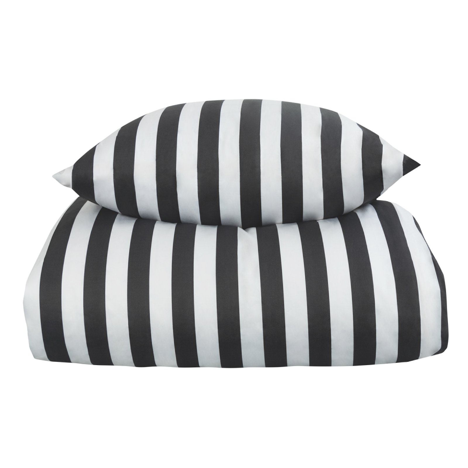 Sängkläder - 100% bomullssatin - Nordic Stripe - Mörkgrå ränder