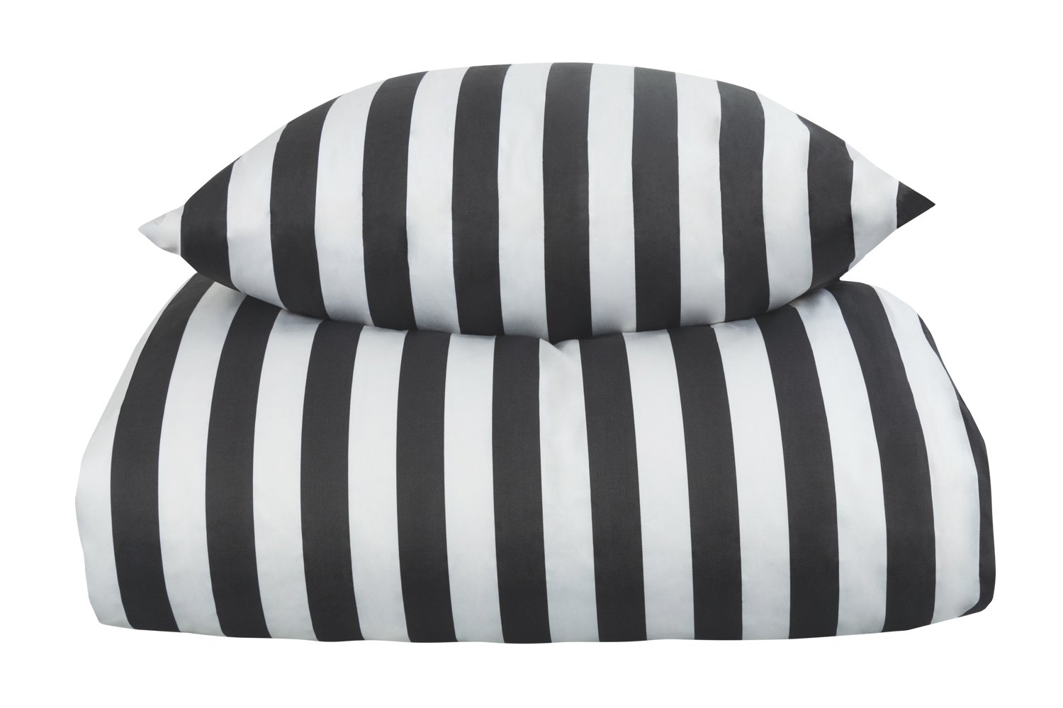 Dubbel påslakan 240x220 cm - 100% bomullssatin - Nordic Stripe - Mörkgrå ränder