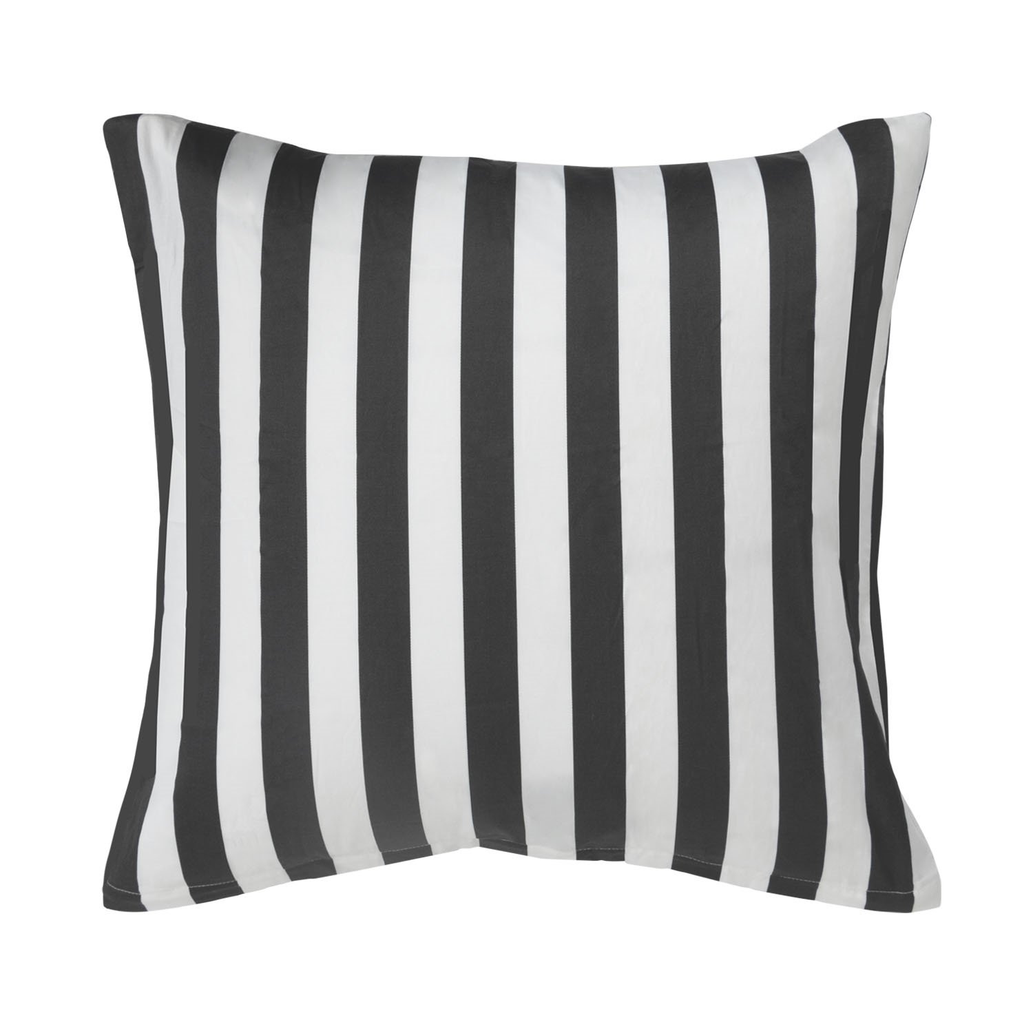 Örngott 60x63 cm - 100% bomullssatin - Nordic Stripe - Mörkgrå ränder