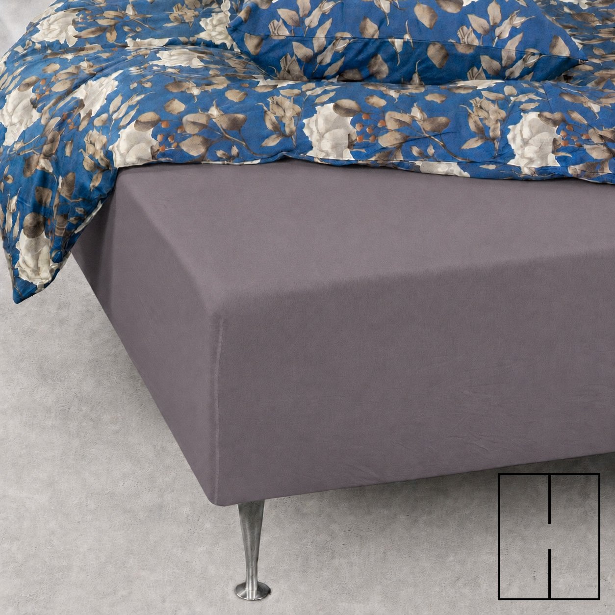 Formsydda lakan med h-split - 160x200 cm - Antracitgrå - 100% bomull jersey lakan - stretchlakan till ställbar säng