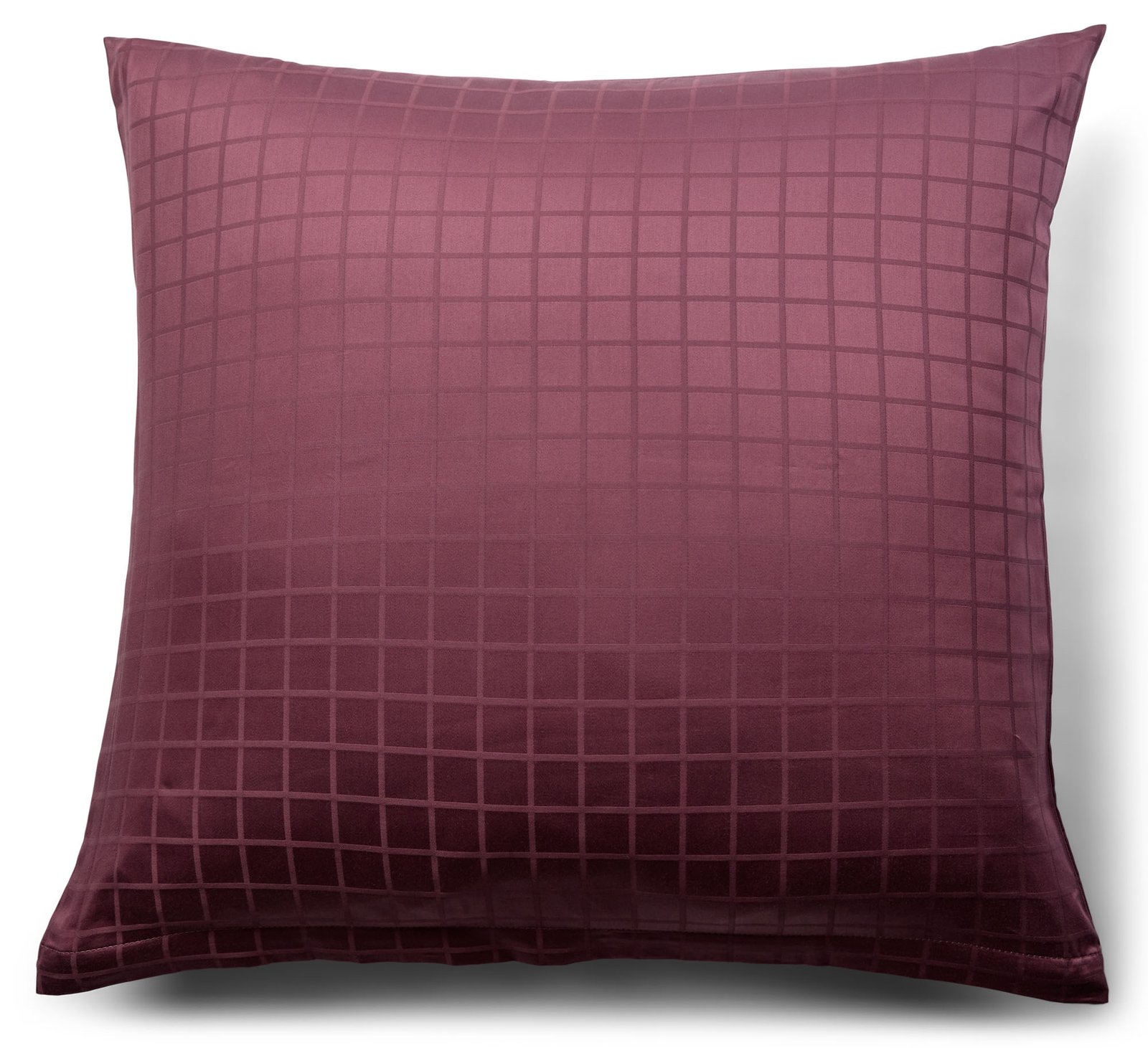 Puddfodral 60x63 cm - GOTS-certifierad ekologisk bomullssatin - Plommonfärgad jacquardvävd rutig