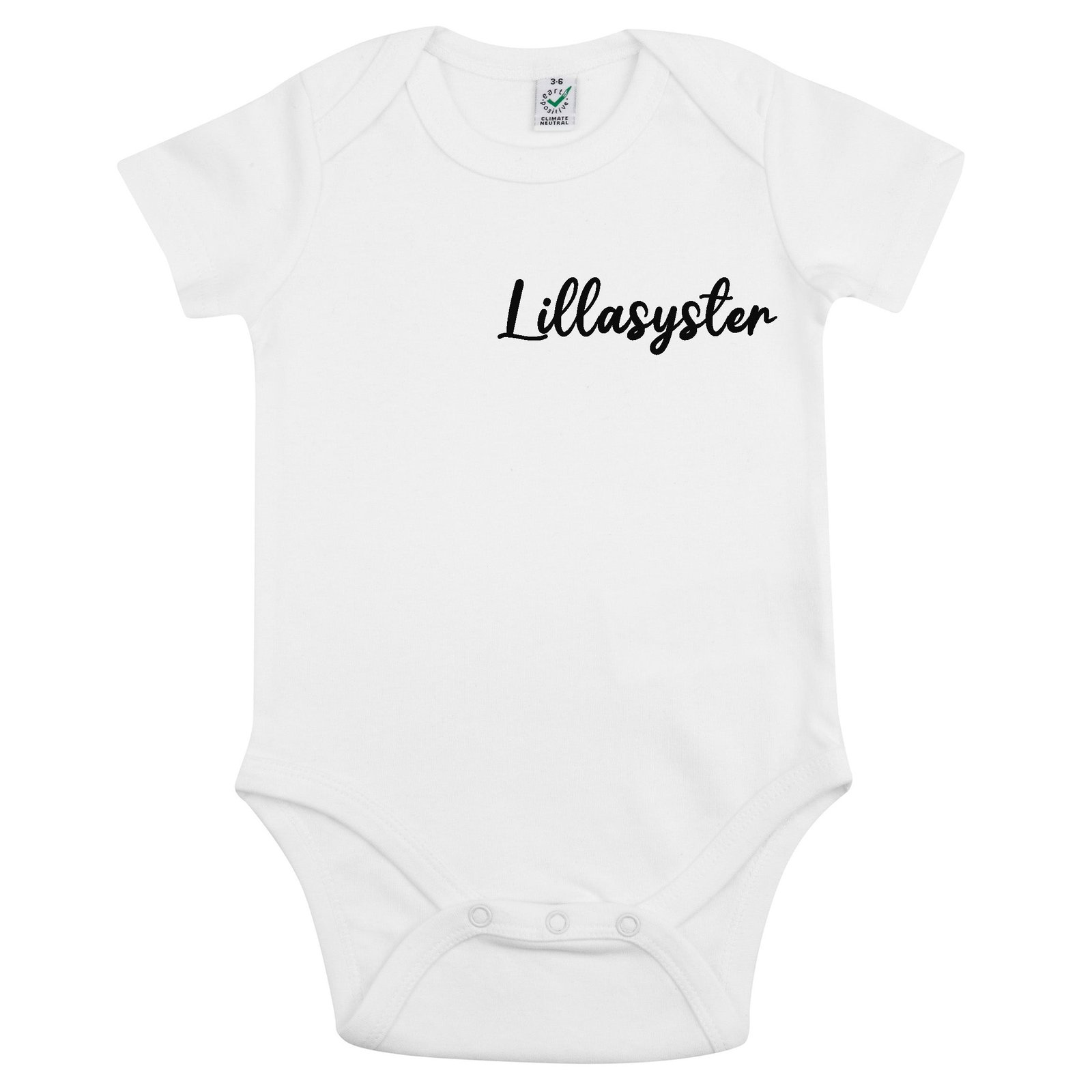 Lillasyster Babybody Nyfödd - Vit / O - 3 månader
