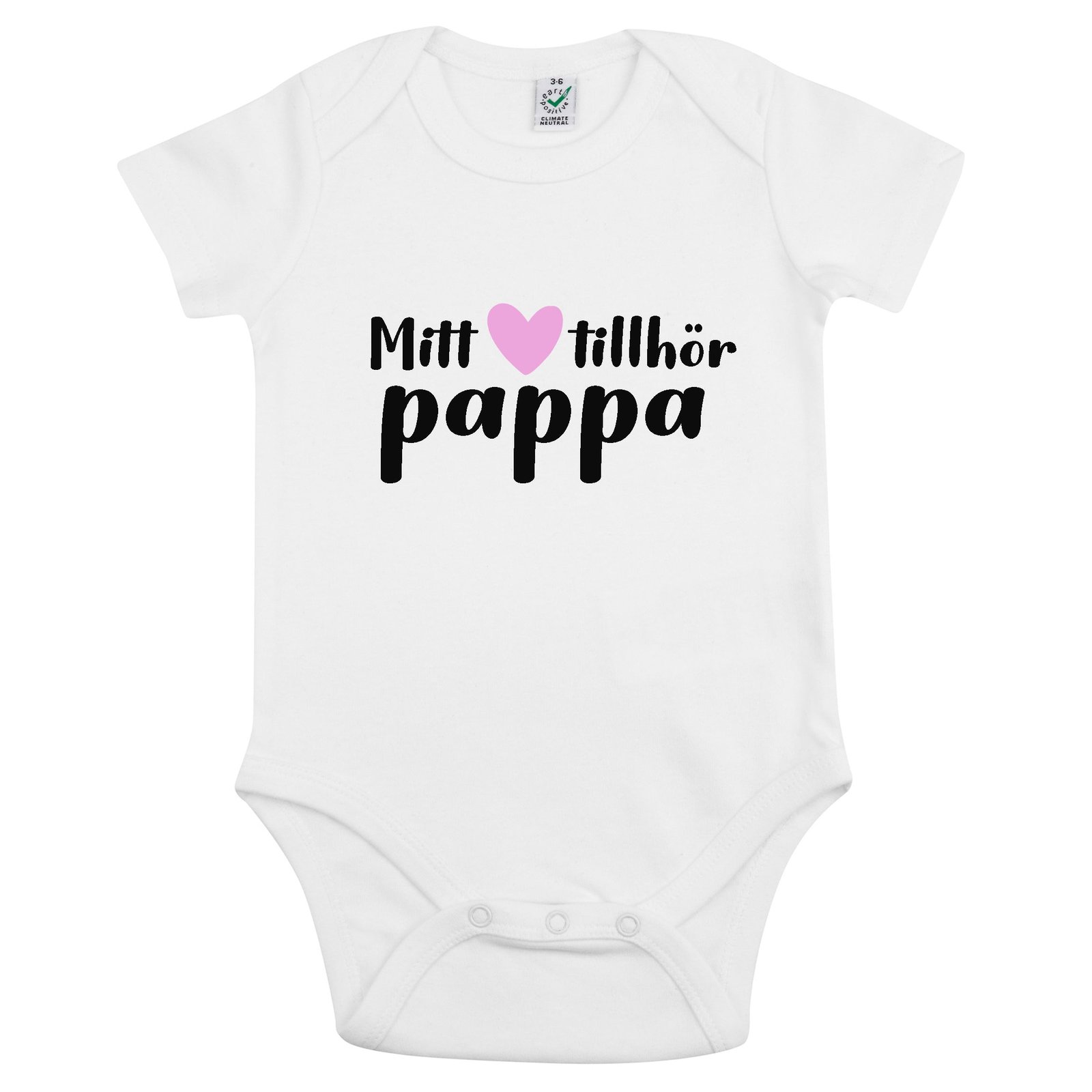 Mitt Hjärta Tillhör Pappa Babybody Nyfödd - Vit / O - 3 månader