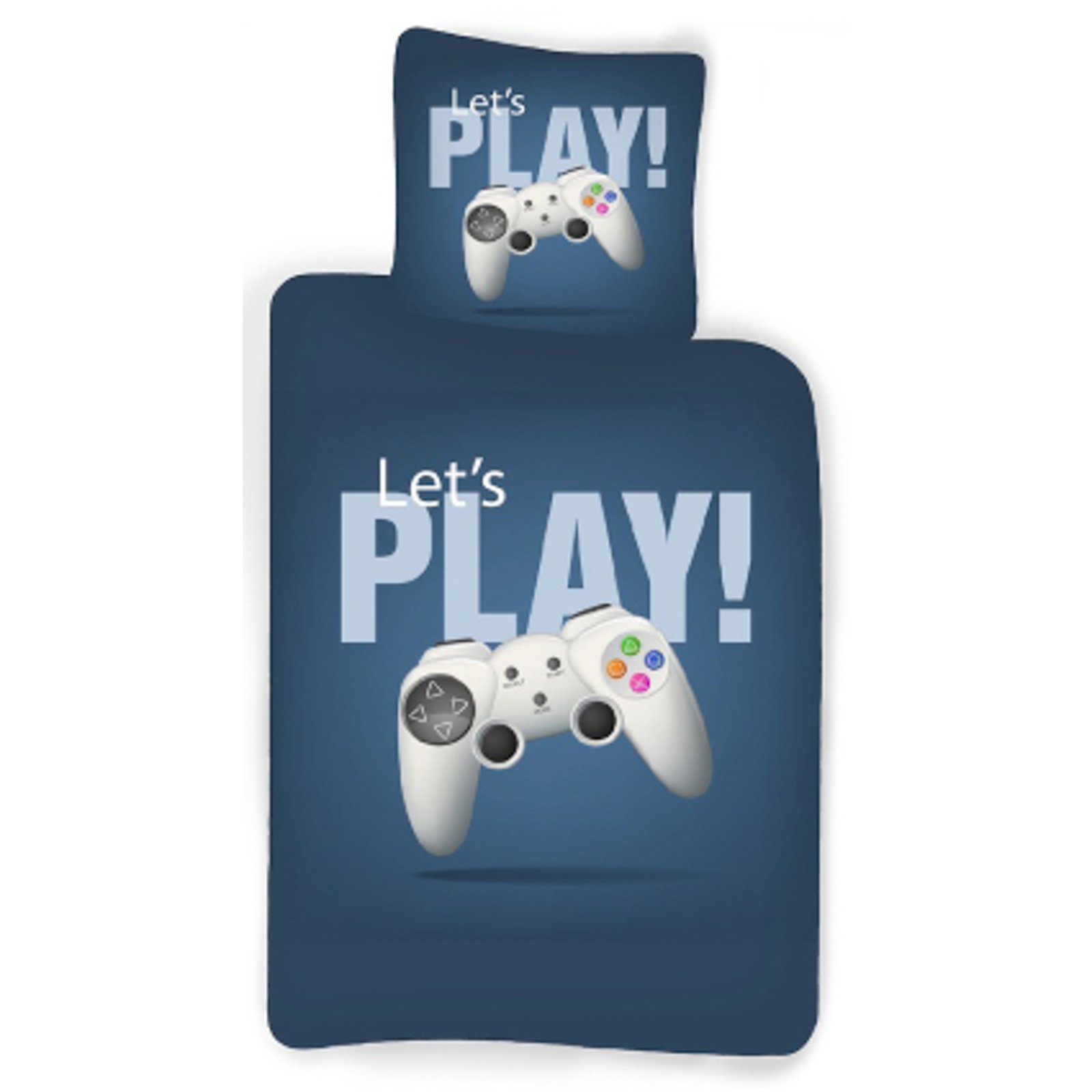 Gamer sängkläder - 100% bomull - Barnsängkläder 140x200 cm - Let's play