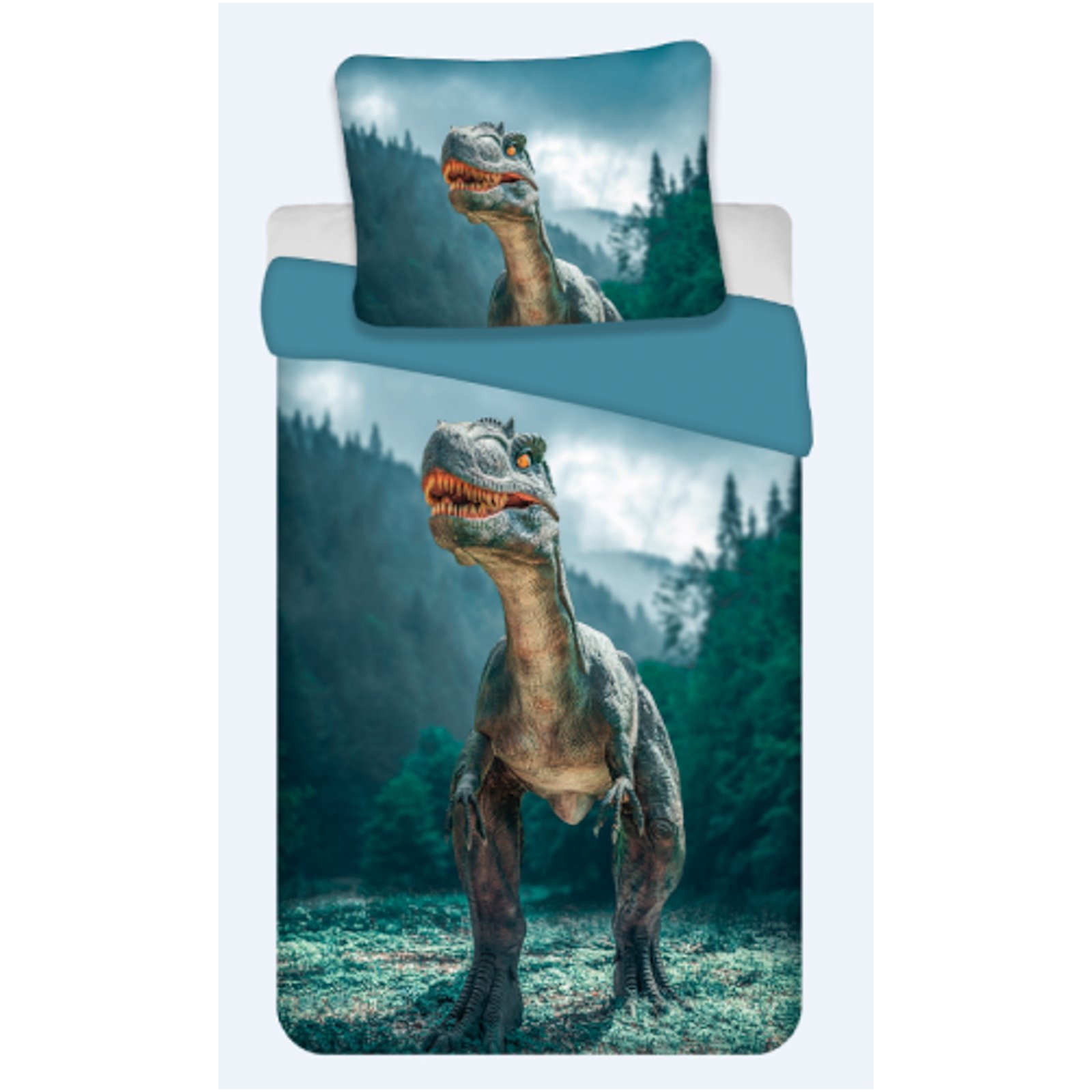 Dinosaur bäddset - 100% bomull - Juniorbäddset 100x140 cm - Raptor