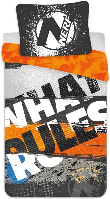 NERF sängkläder - 100% bomull - Barnsängkläder 140x200 cm - What Rules