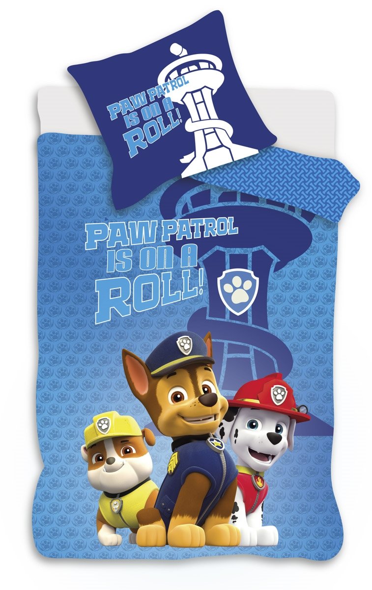 Paw Patrol sängkläder - 100% bomull - Junior sängset 100x140 cm - Paw Patrol is on a roll
