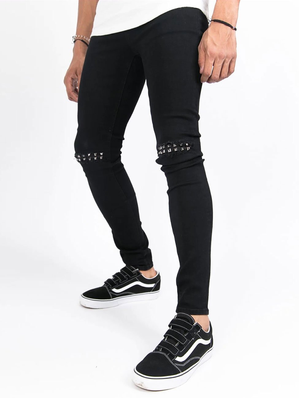 Jeans Med Nitar Svarta