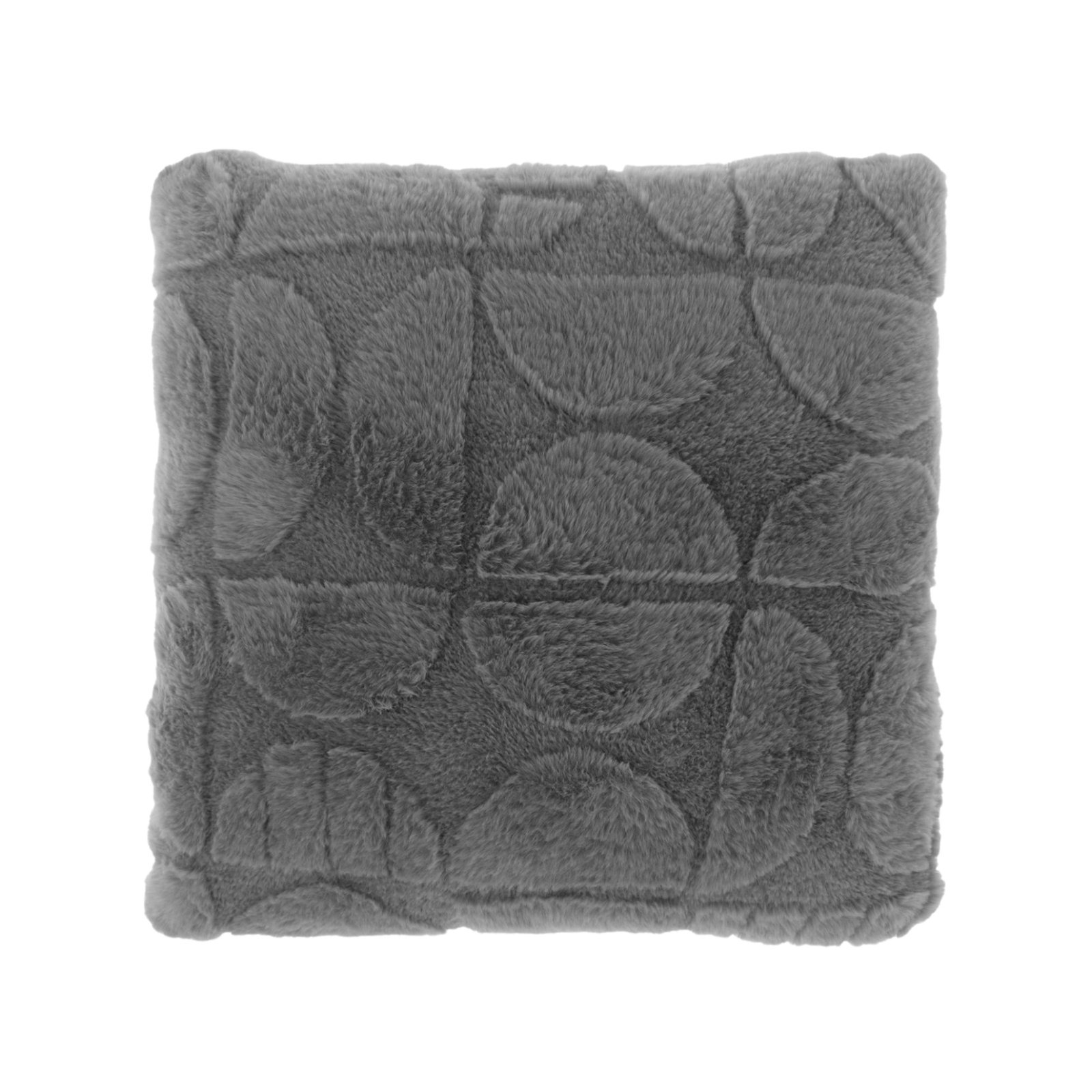 Prydnadskudde - 45x45 cm - Fuskpäls - Mörkgrå