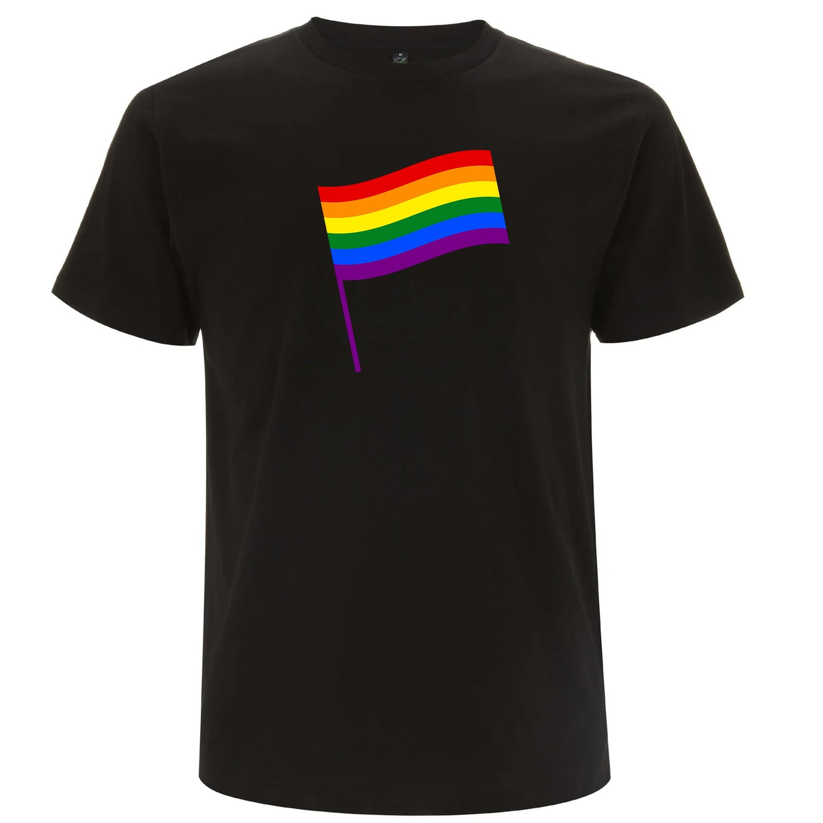Pride T-shirt med flagga – Klassisk design (Unisex) - Svart