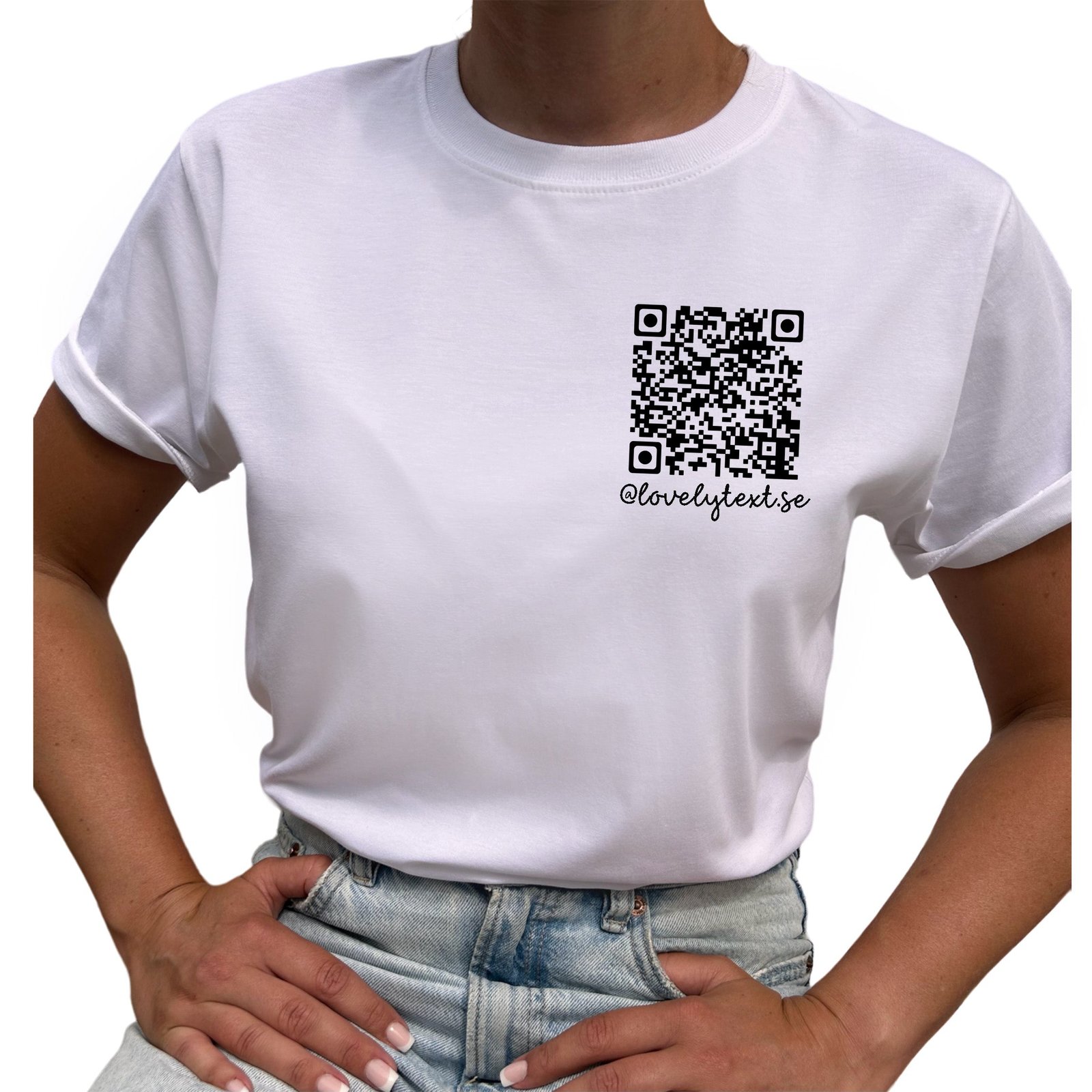 @ QR kod T-shirt - Vit