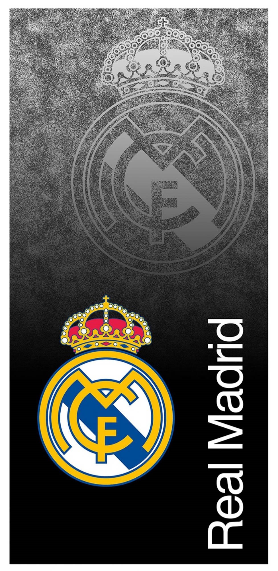 Svart Real Madrid-handduk - 70x140 cm - 100% bomull - Mjuk badhandduk med Real Madrid-logotyp