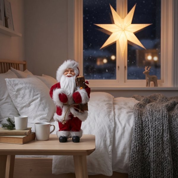Jultomte 30 cm - Med träd och bjällra - Juldekorationer till hemmet