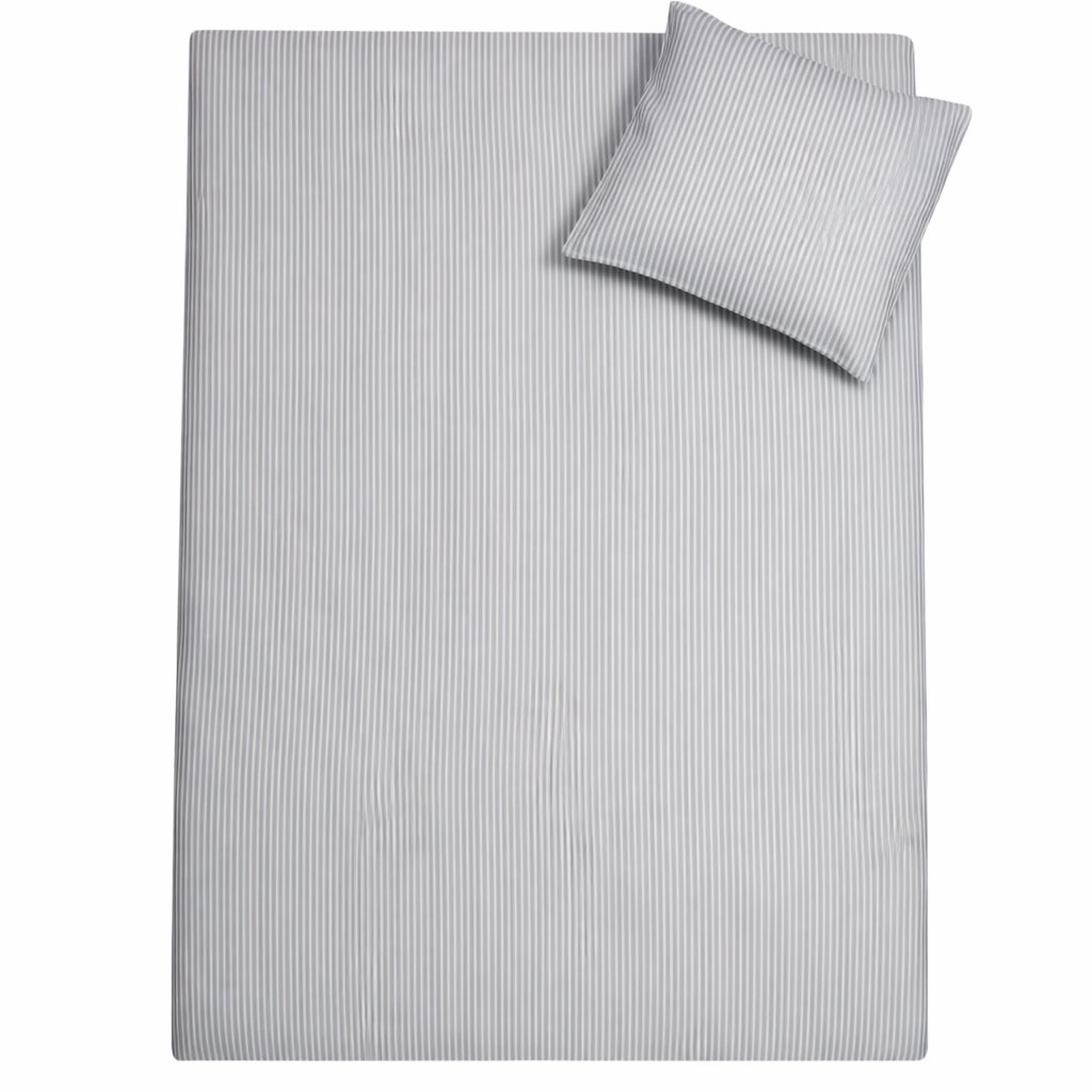 Randigt bäddset - 100% bomull - Babybäddset 70x100 cm - Vitt med blå ränder