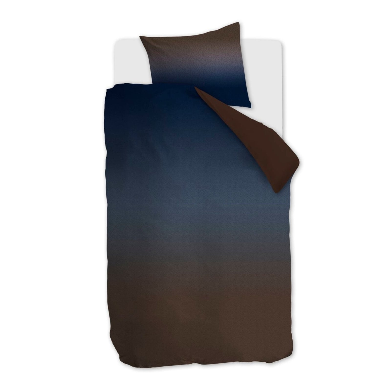 Mönstrat ekologiskt sängkläder 140x200 cm - Påslakanset i 100% ekologisk bomullssatin - Silence Blue - Beddinghouse sänglinne