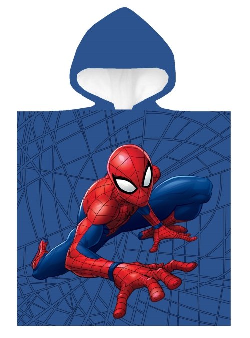 Handduksponcho - Spiderman - 100% bomull - Handdukar för barn - 50x100 cm.