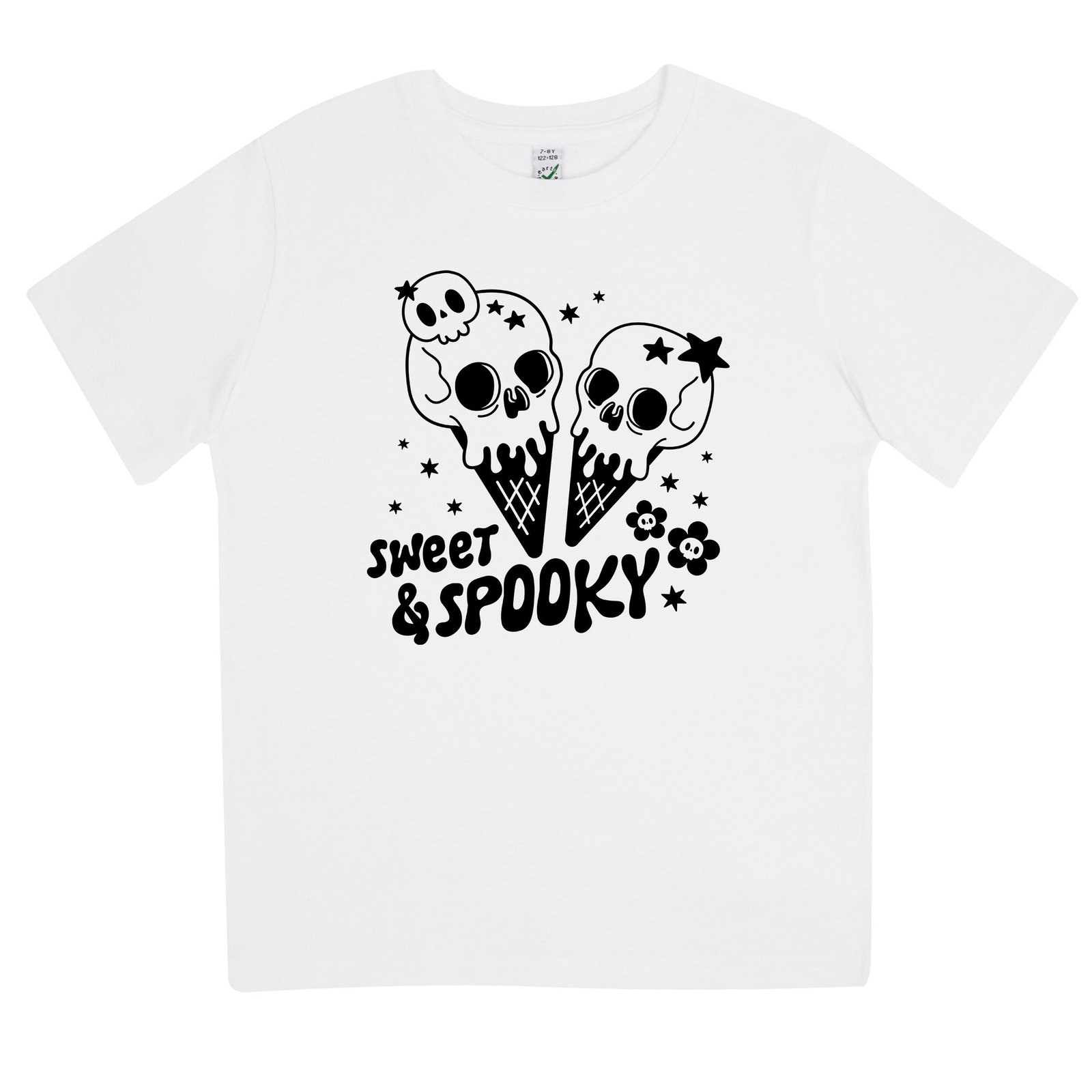 Sweet & Spooky – Halloween T-shirt Barn - Vit / 98/104 (3-4 år)