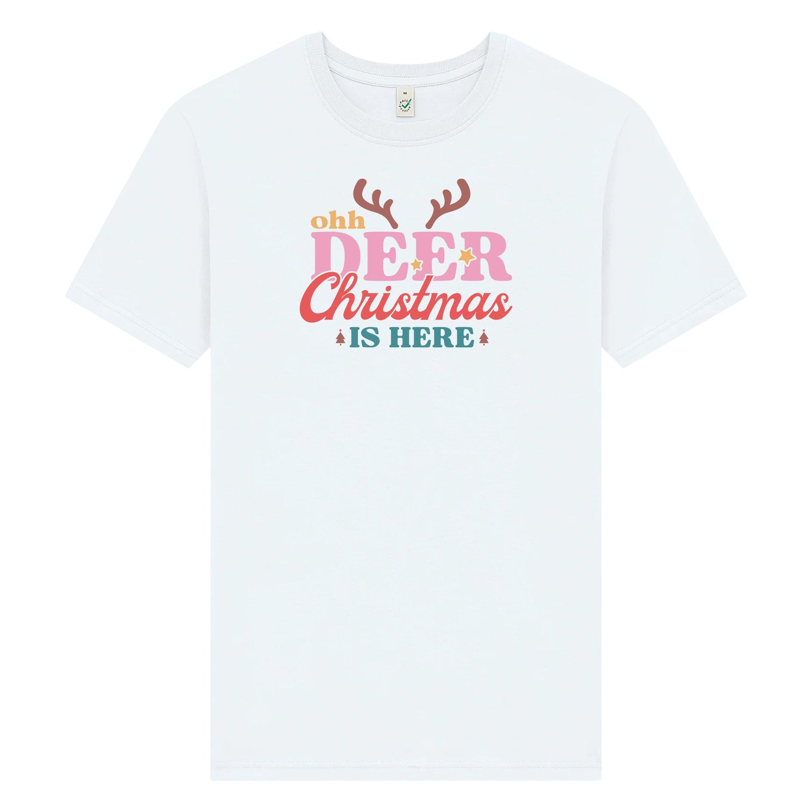 Ohh Deer Christmas Is Here Jul T-shirt Unisex - Vit