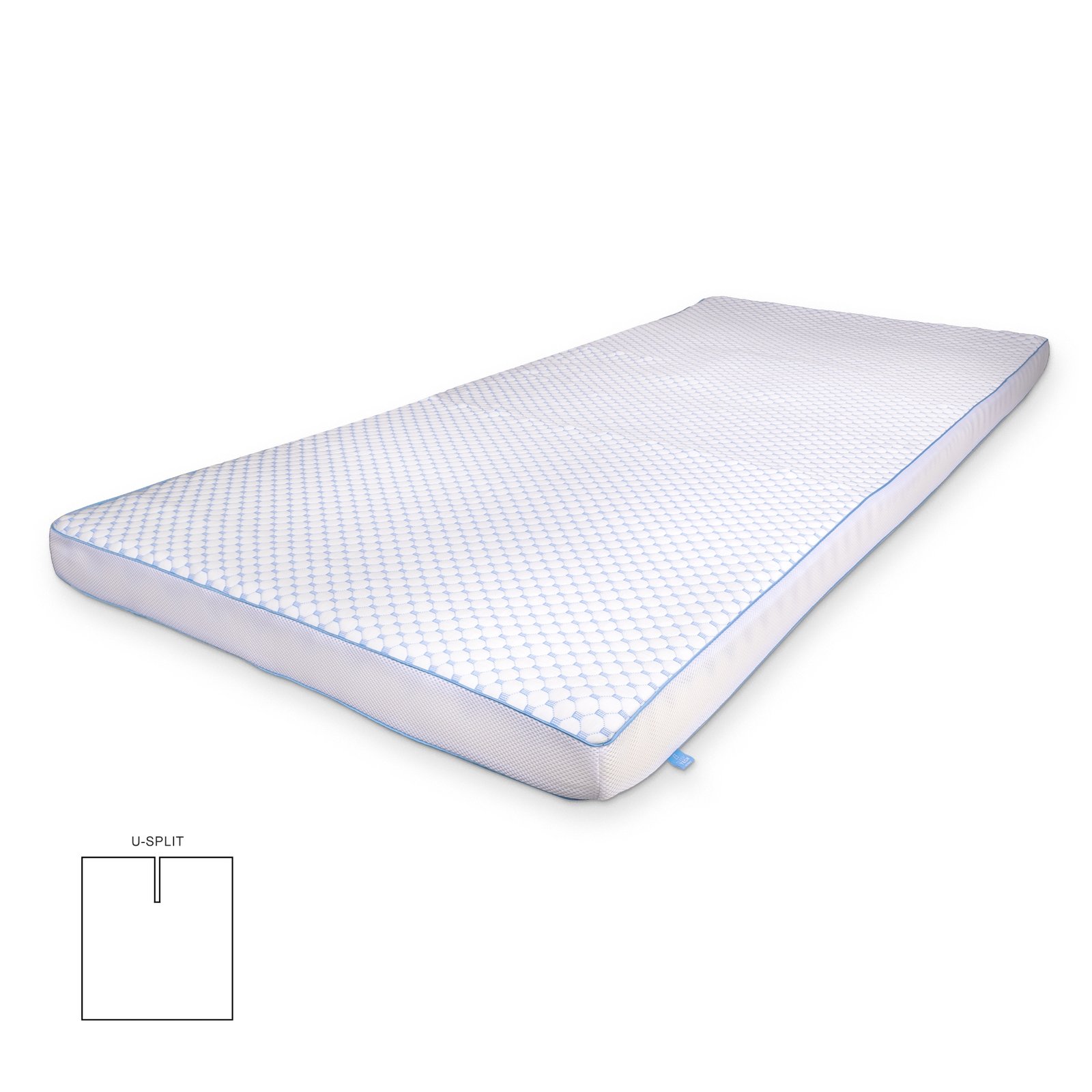 Kylande U-split topmadrass - 180x210 cm - 7 zoner - Lyxig memoryskumstopmadrass 8 cm hög - SLEEP TECH by Borg