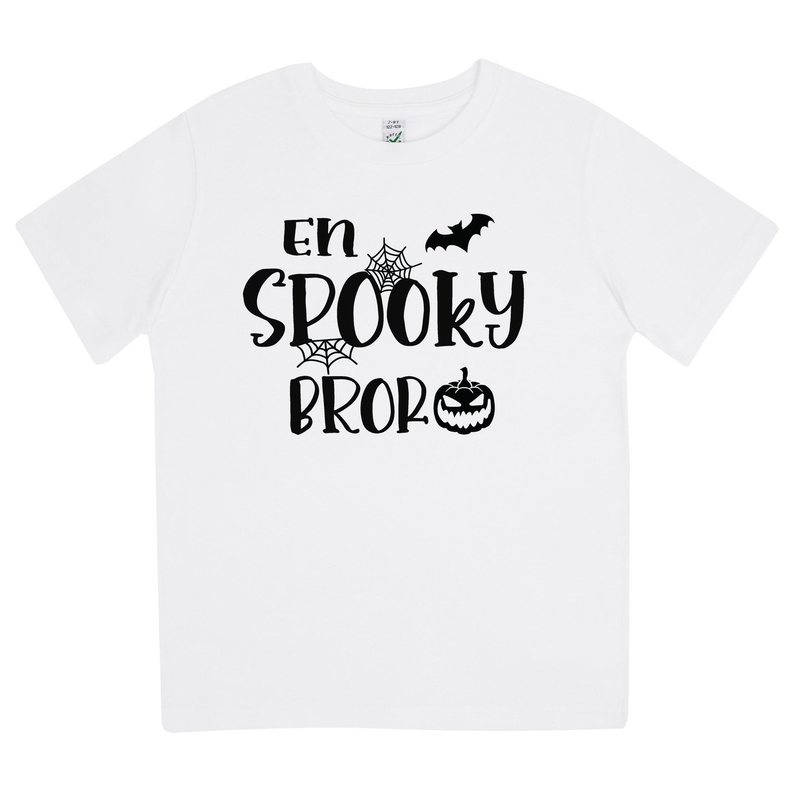 En Spooky Syster / Bror – Halloween T-shirt Barn - En Spooky Bror / Vit / 98/104 (3-4 år)