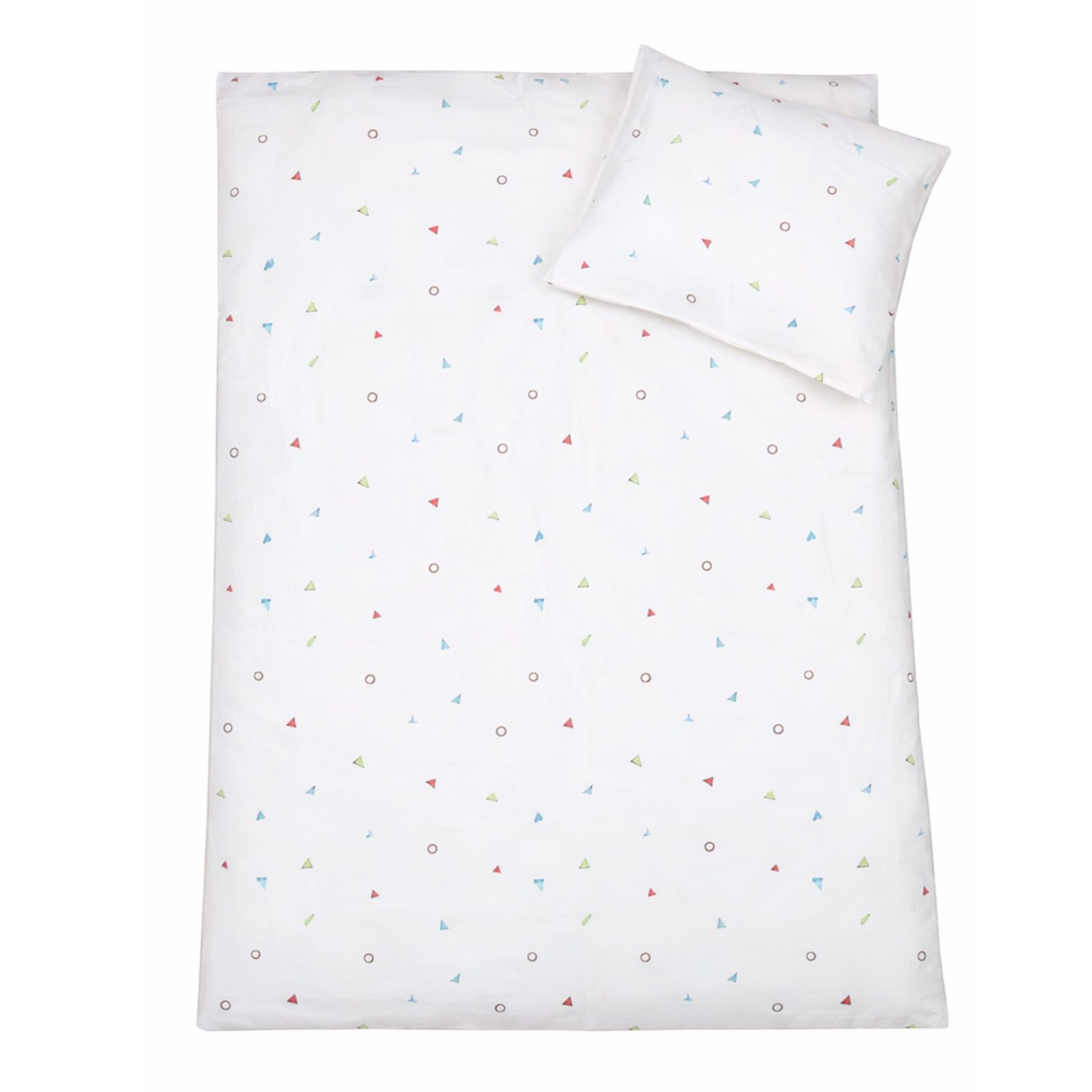 Fruktbäddset - 100% bomull - Juniorbäddset 100x140 cm - råvit med små frukter