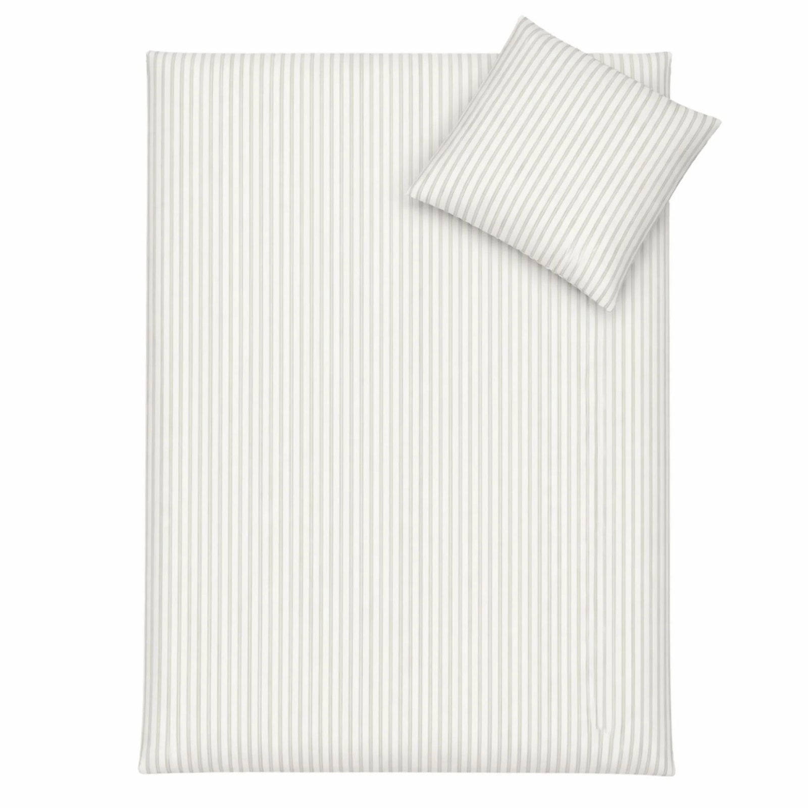 Randigt sängset - 100% bomull - Babysängkläder 70x100 cm - Vitt med gröna ränder