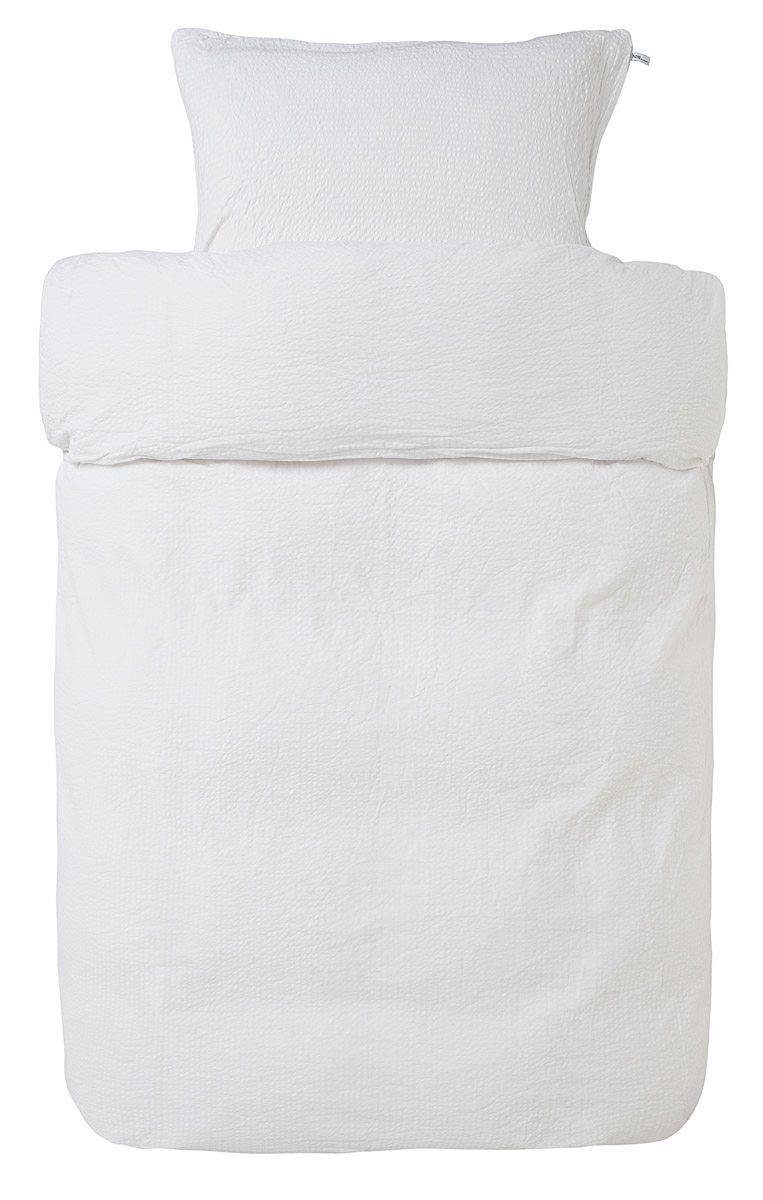 Junior sängkläder 100x140 cm - Kreppsängkläder - 100% bomullskrepp - Enfärgad vit