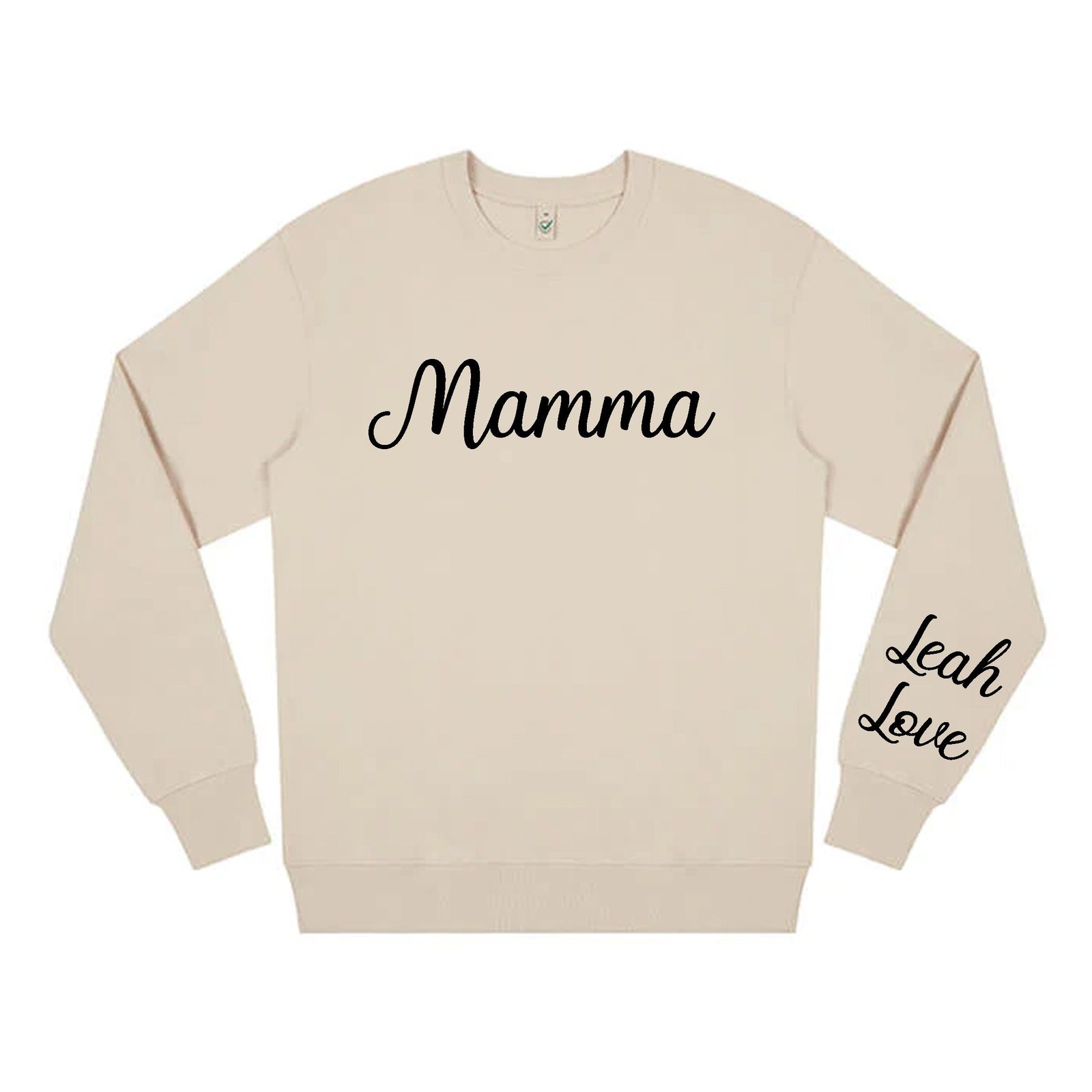 Kärleksfull Mamma Tröja med Barnens Namn – Unisex Sweatshirt - Sand