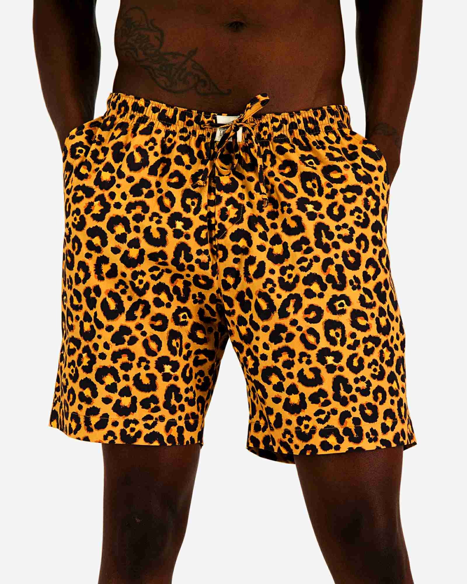 Men's Lounge Shorts - Leopard Skin