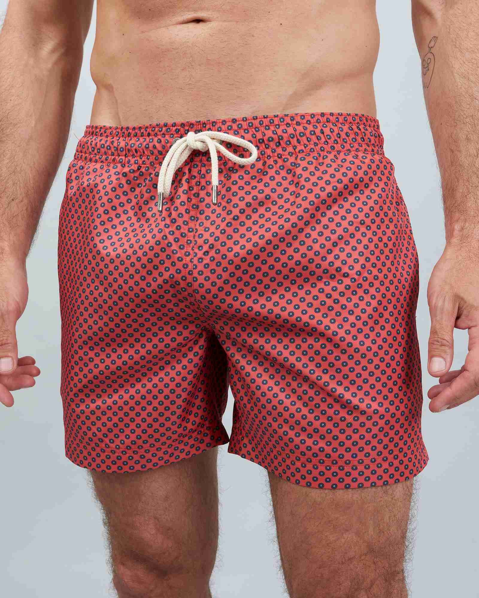 Men's Red Swim Trunks - Poppy Red