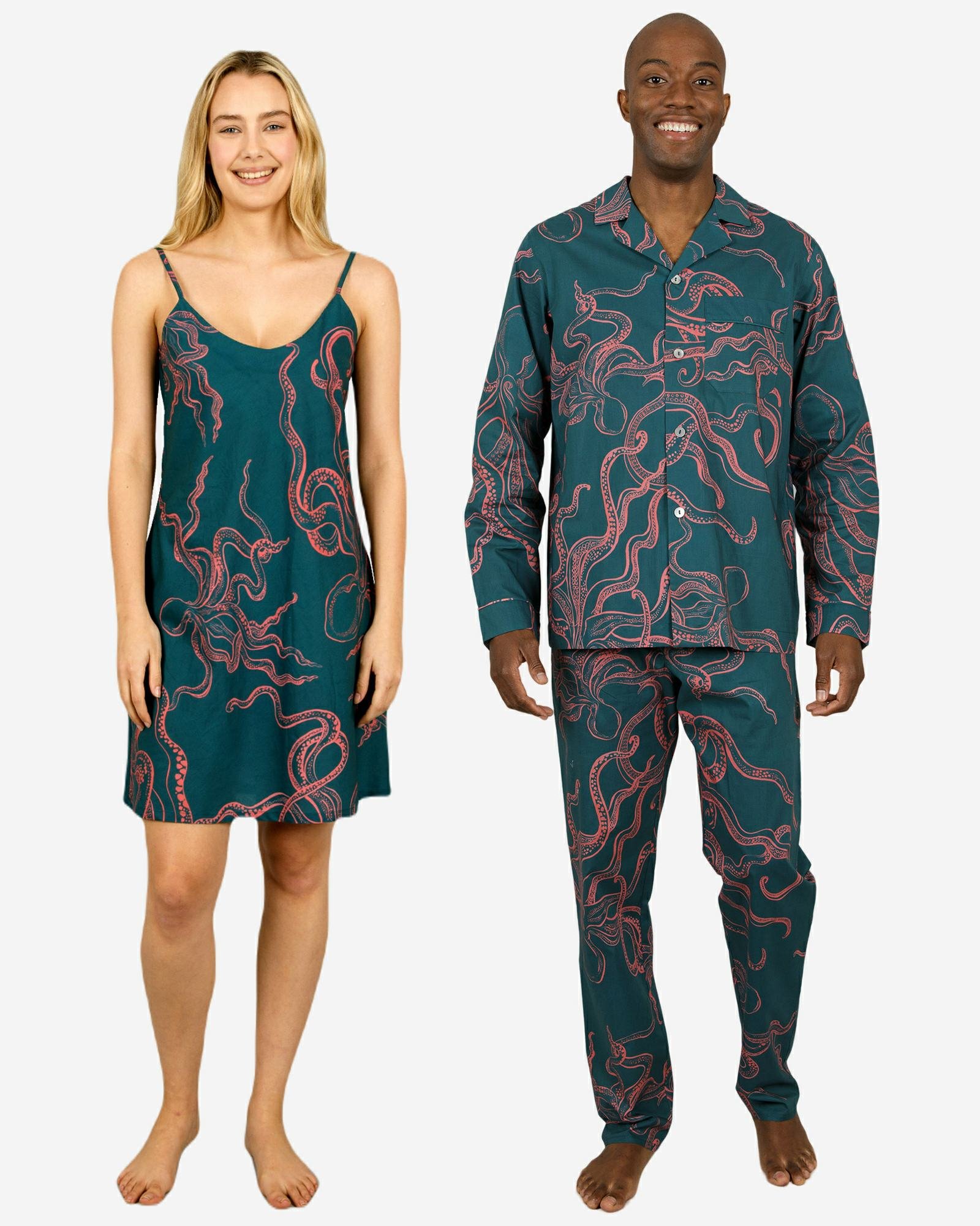 Octopus Pink Matching Set – PJ & Nightie