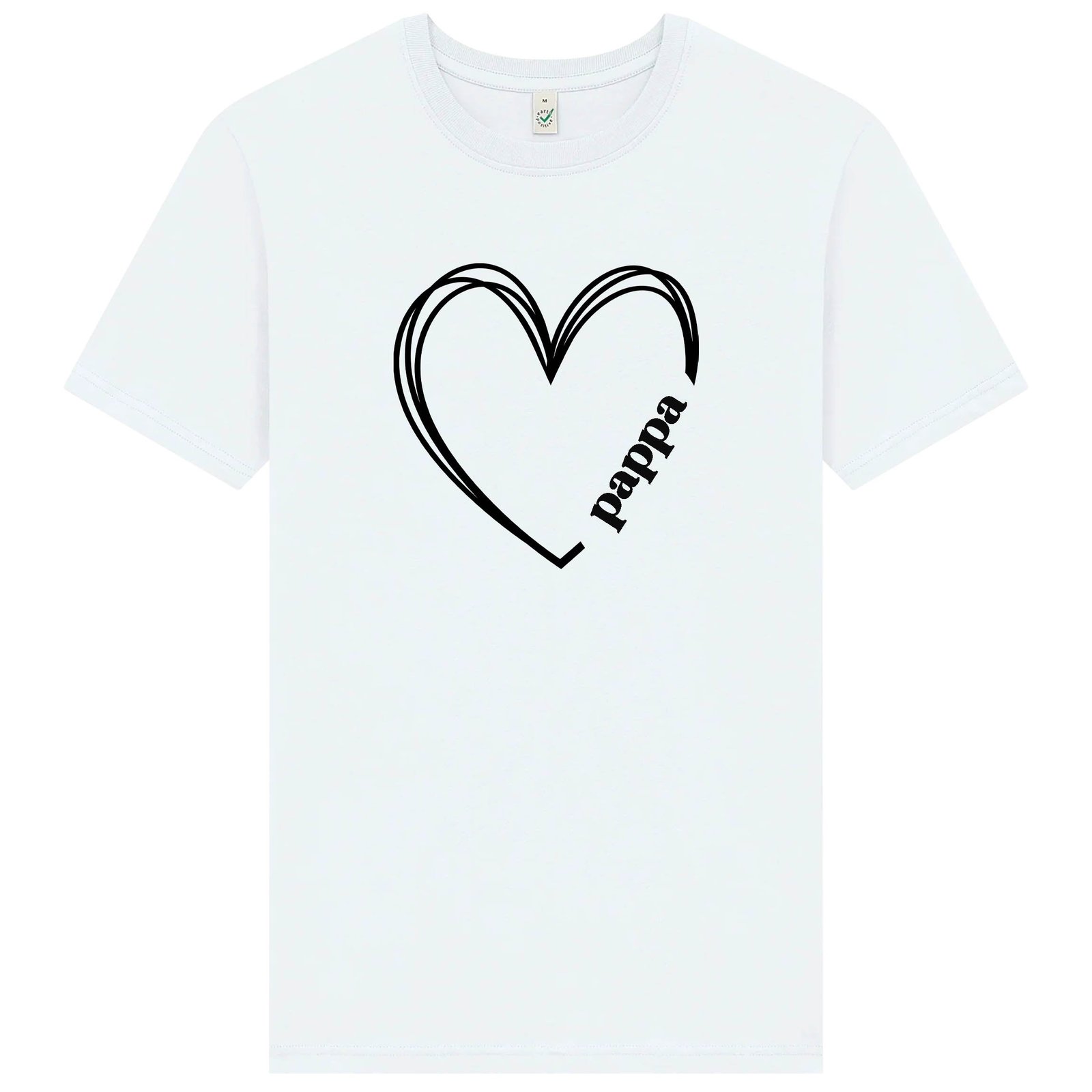 Pappa Hjärta T-shirt – Kärlek i varje tråd - Vit