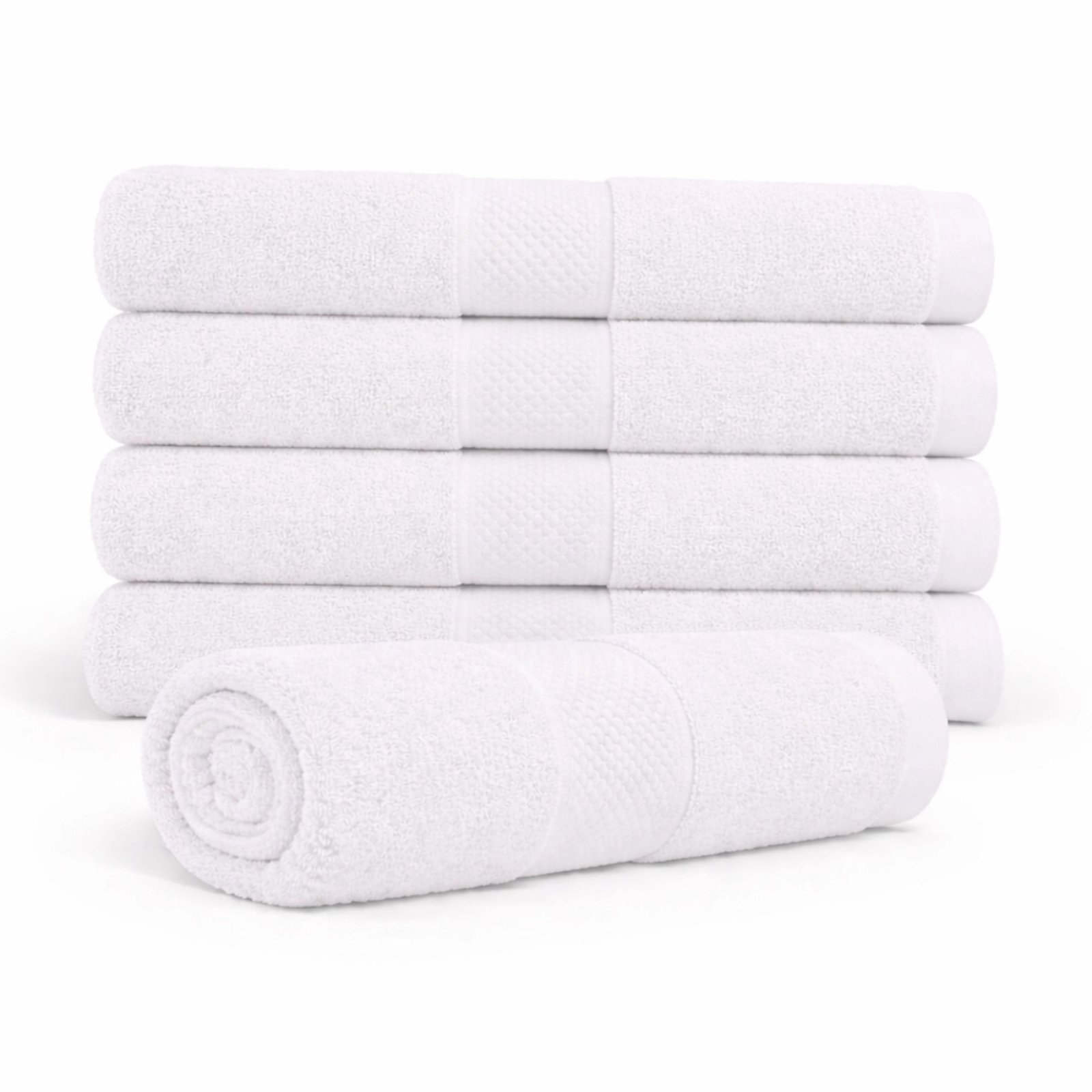 Bomullshandduk - 100% bomull - Badhandduk 70x140 cm - Diamant - Vit
