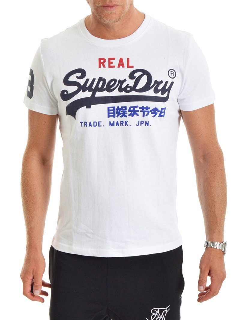 Vintage Logo Tri Tee White