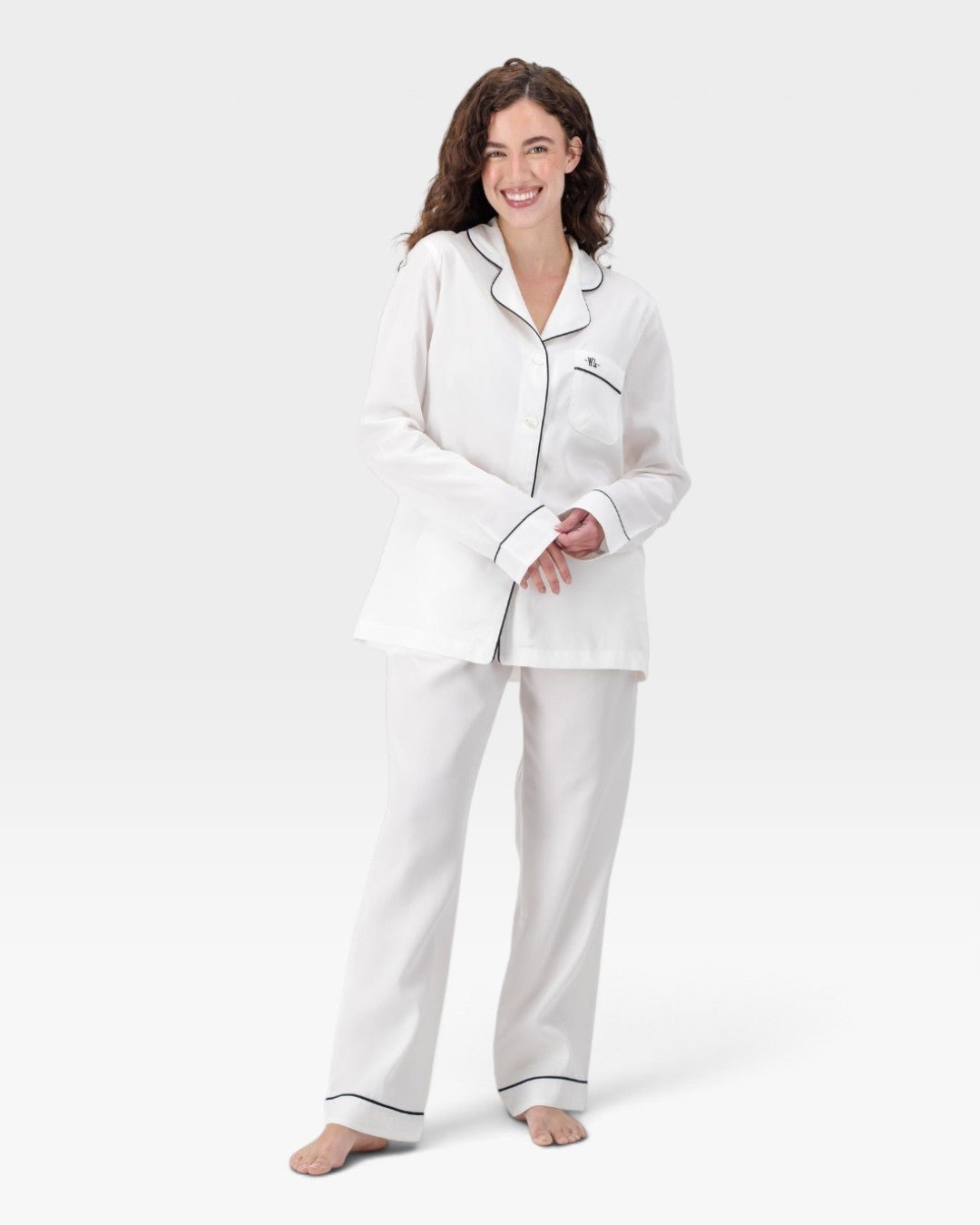 Women's Pyjamas – White TENCEL™ Satin