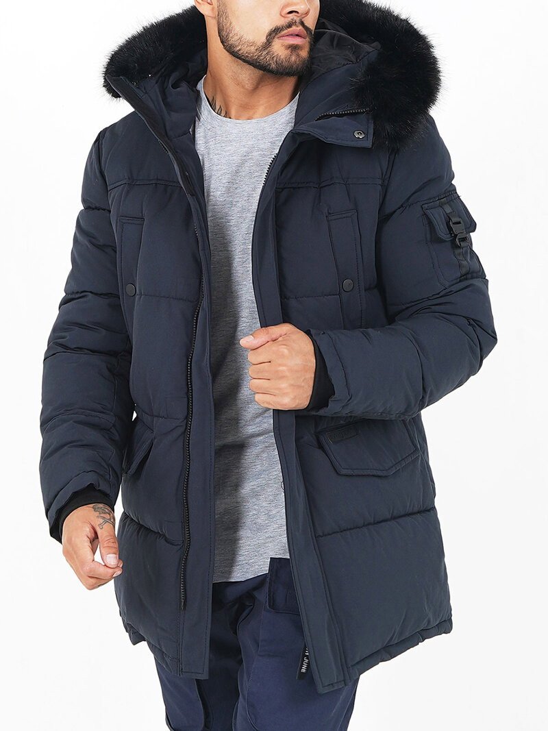 Puffy Fur Parka Navy
