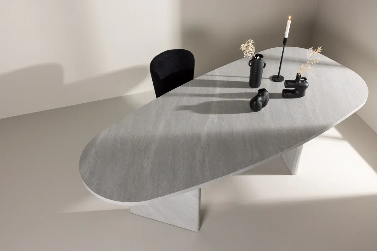 Venture Design Grönvik Matbord 220×100 – Vit Betonglook i MDF