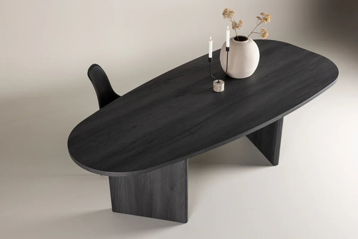 Venture Design Grönvik Matbord 220×100 – Svart Betonglook i MDF