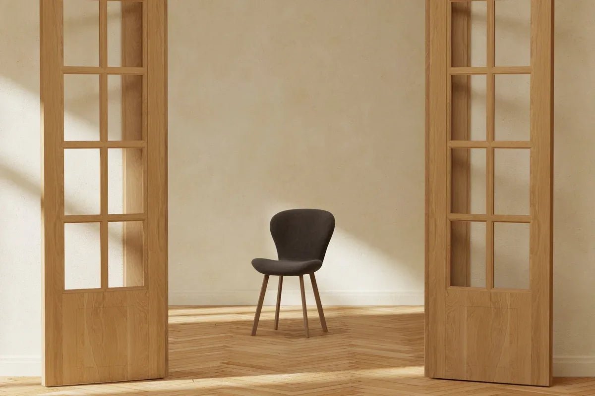 Venture Design Lilja Matstol 2‑pack – Brun Linneklädsel med Metallben