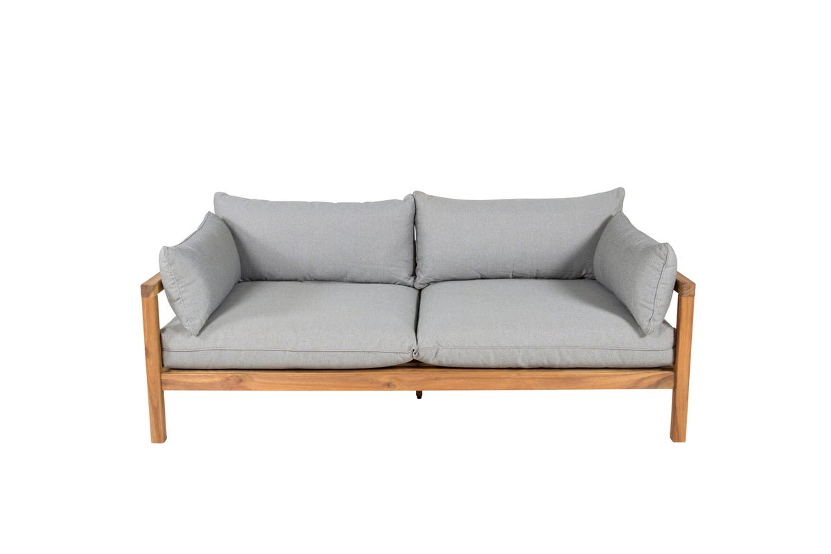 Venture Design Marion 2‑sits Soffa Nature – Elegant Acacia‑soffa med Grå Dynor