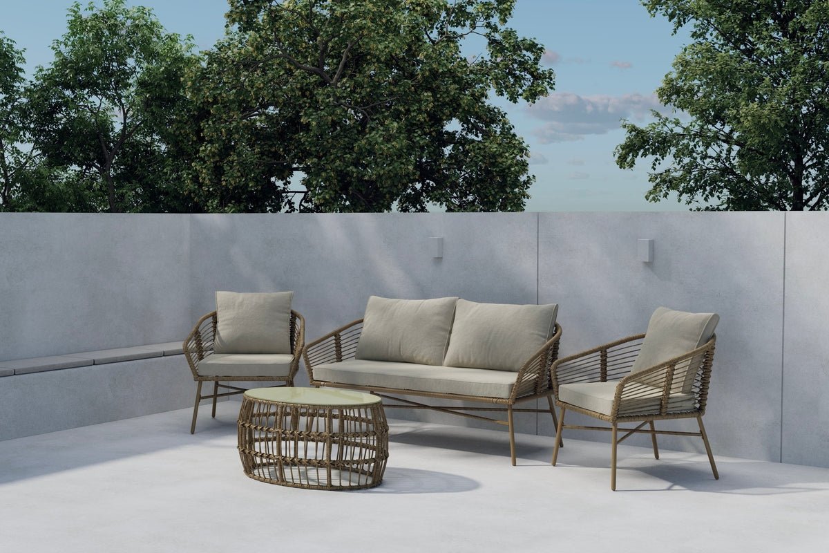 Venture Design Lipari Soffgrupp i Brun Konstrotting – Modern Loungegrupp